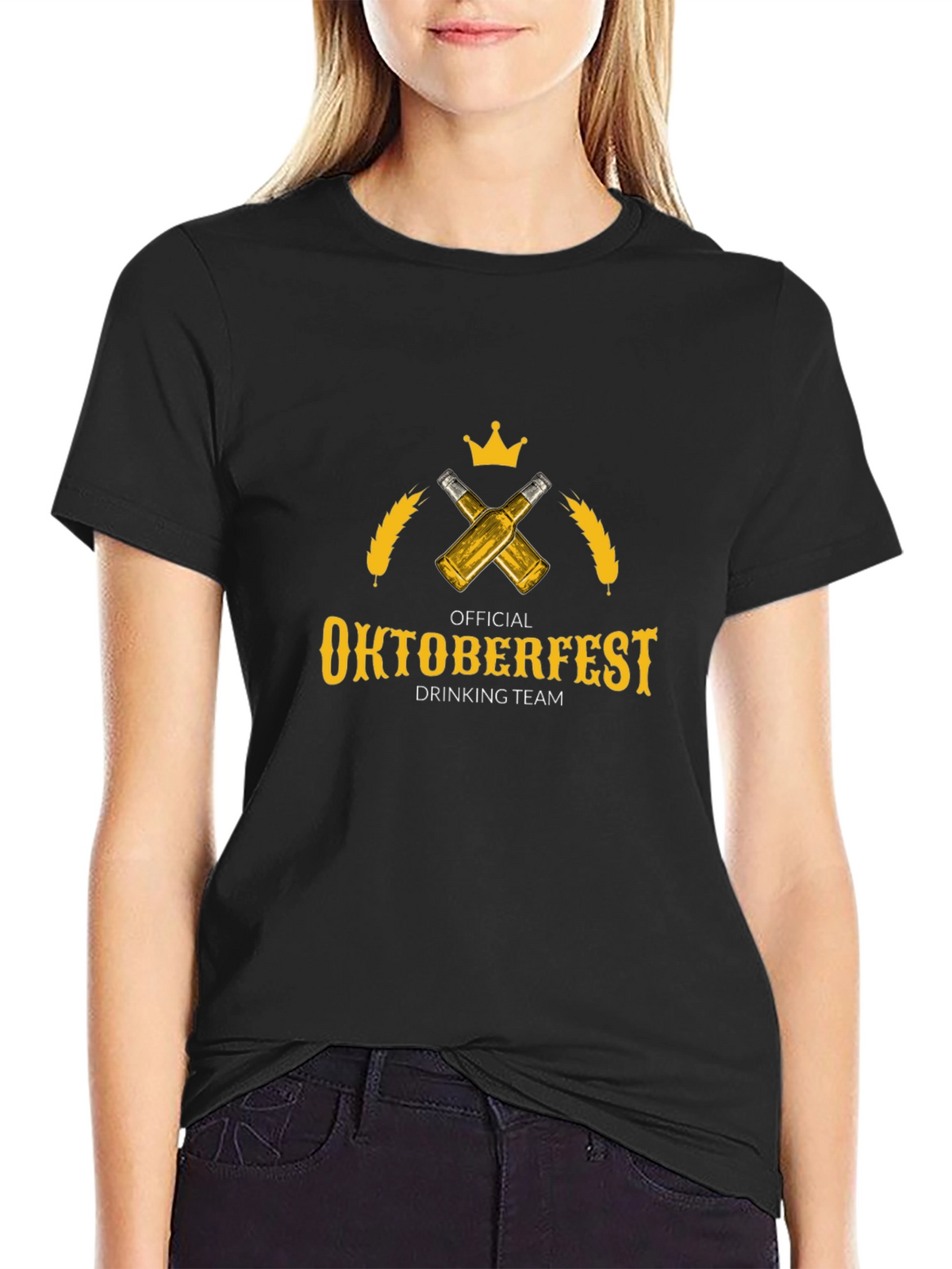 Oktoberfest Drinking Team T-Shirt - Beer & Crown Design