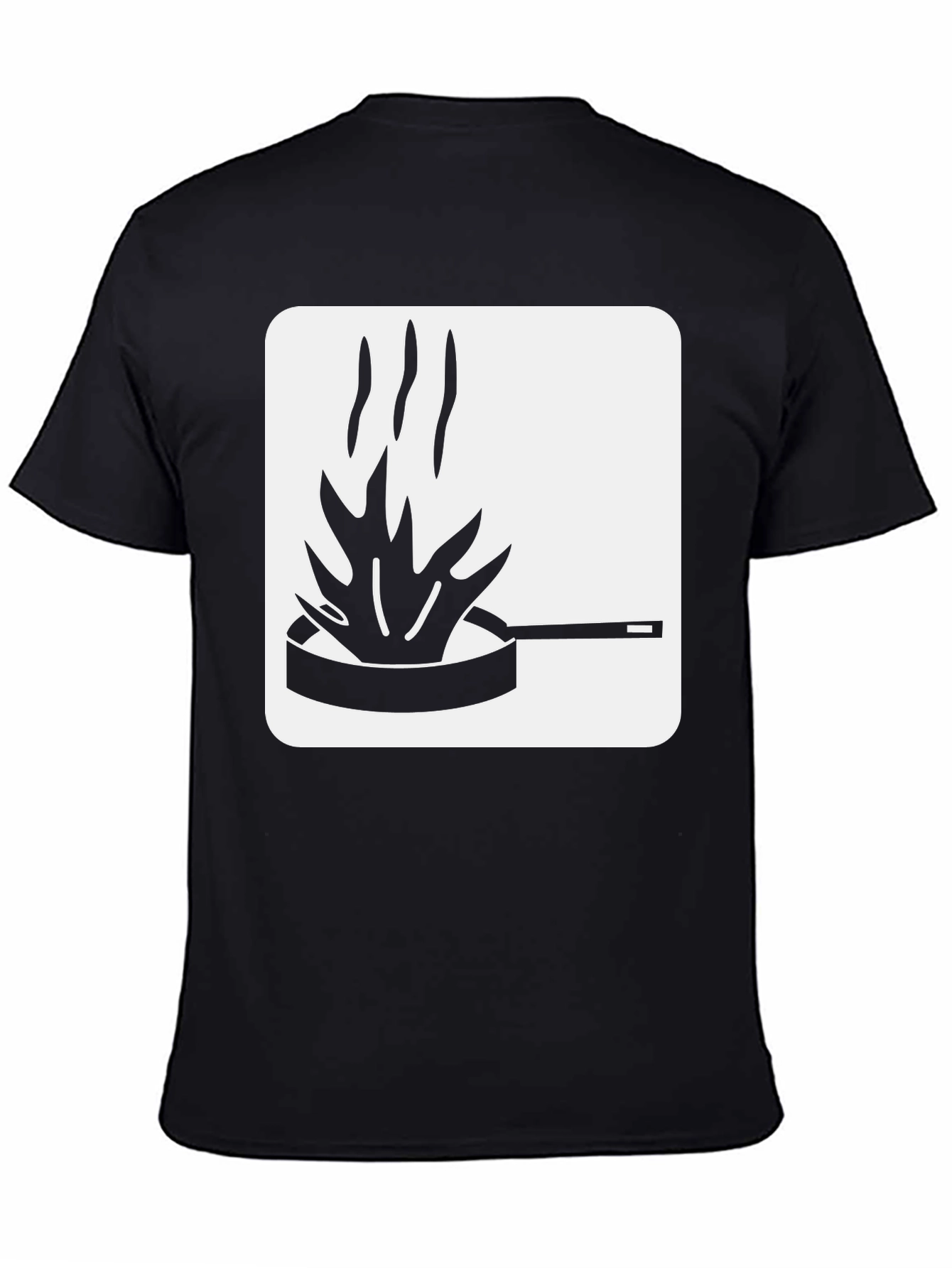 Funny Kitchen Fire T-Shirt - Black Cotton Tee