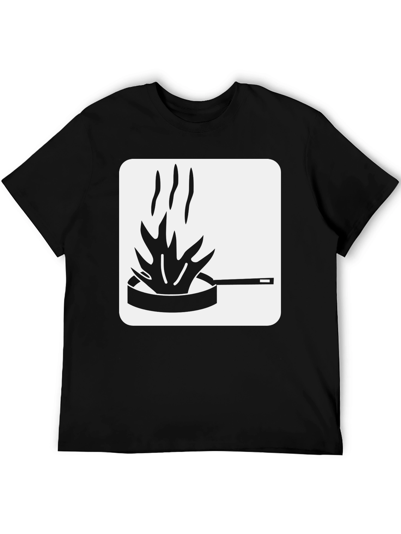 Funny Kitchen Fire T-Shirt - Black Cotton Tee