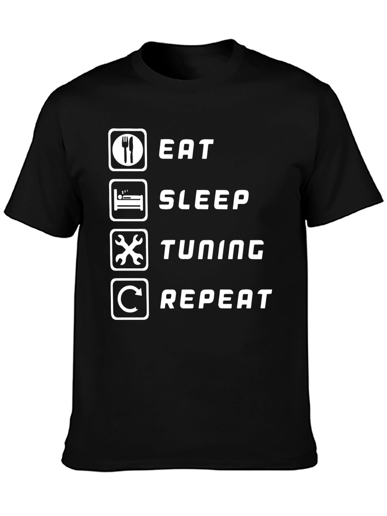Eat Sleep Tuning Repeat Graphic Tee - Black T-Shirt