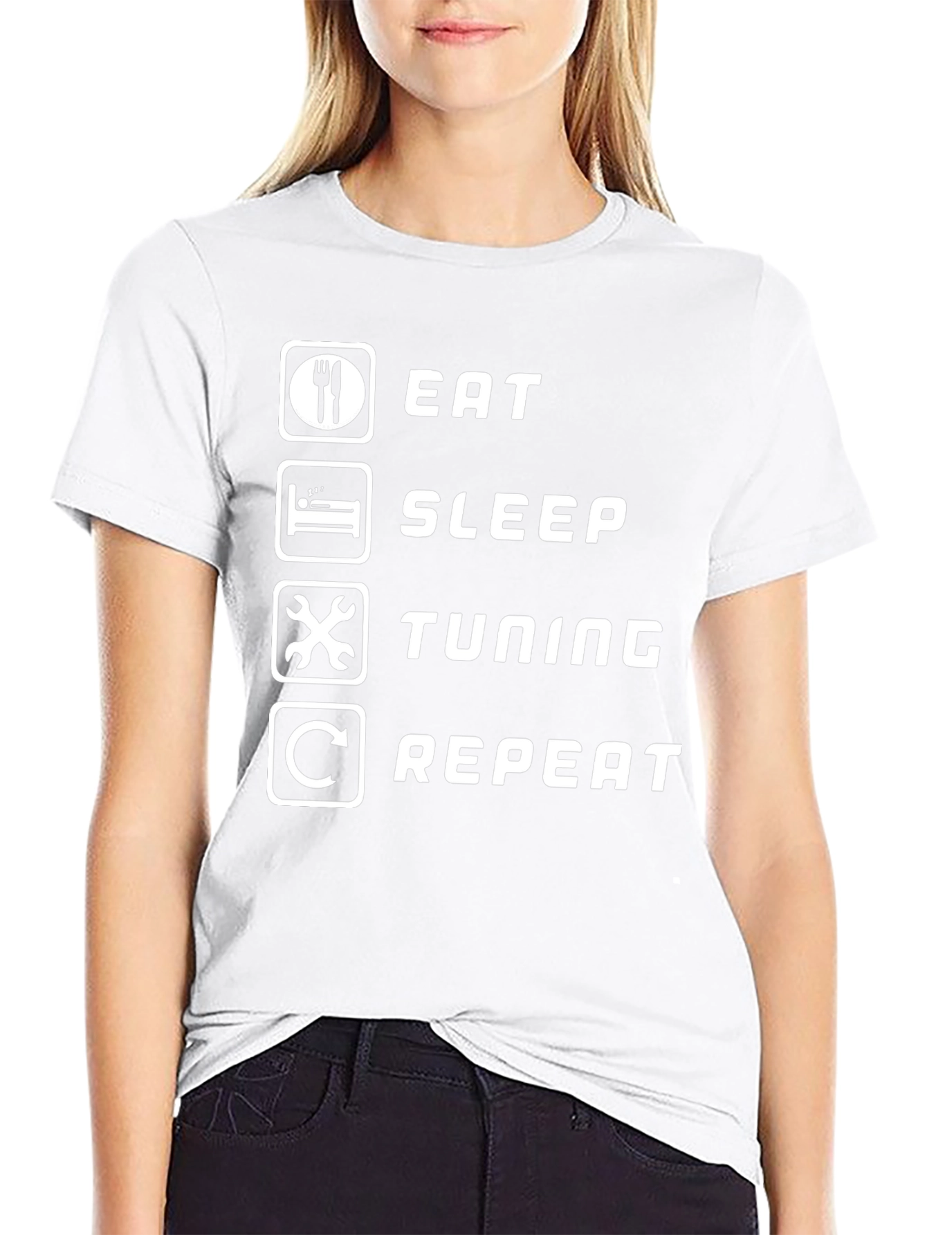 Eat Sleep Tuning Repeat Graphic Tee - Black T-Shirt