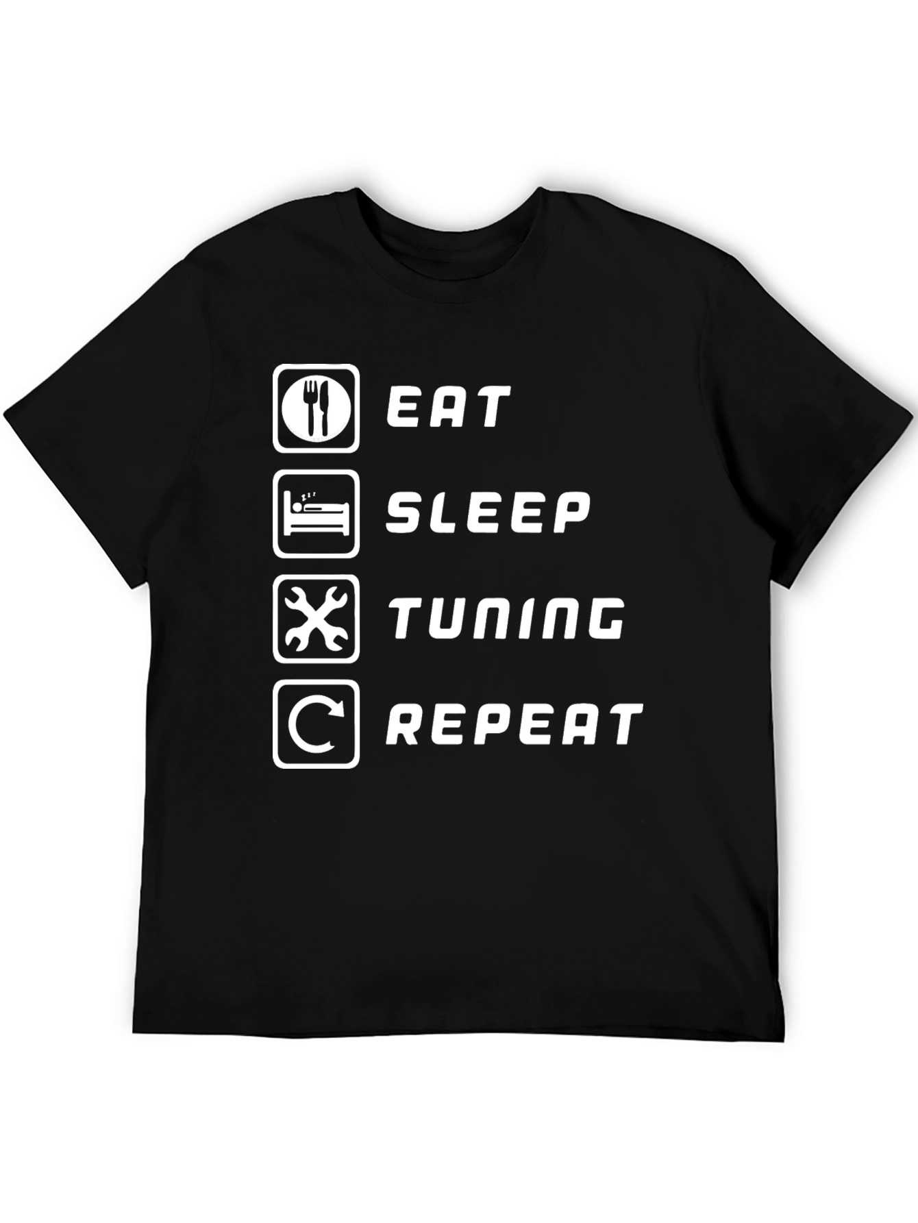 Eat Sleep Tuning Repeat Graphic Tee - Black T-Shirt