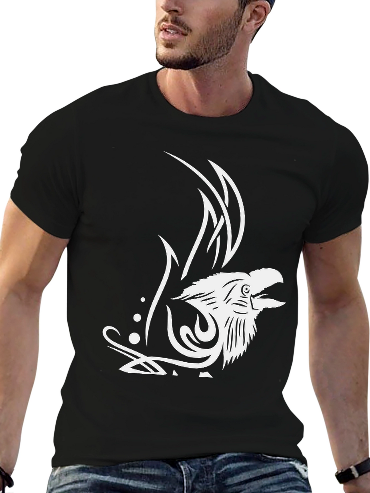 Raven Graphic Tee - Mens Black T-Shirt
