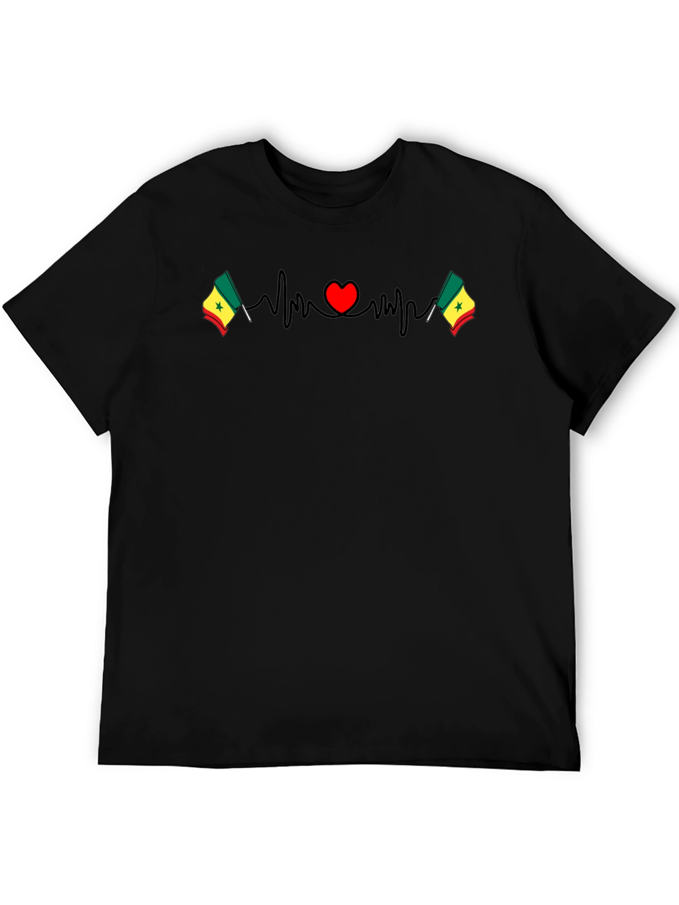 Senegal Flag Heartbeat T-Shirt