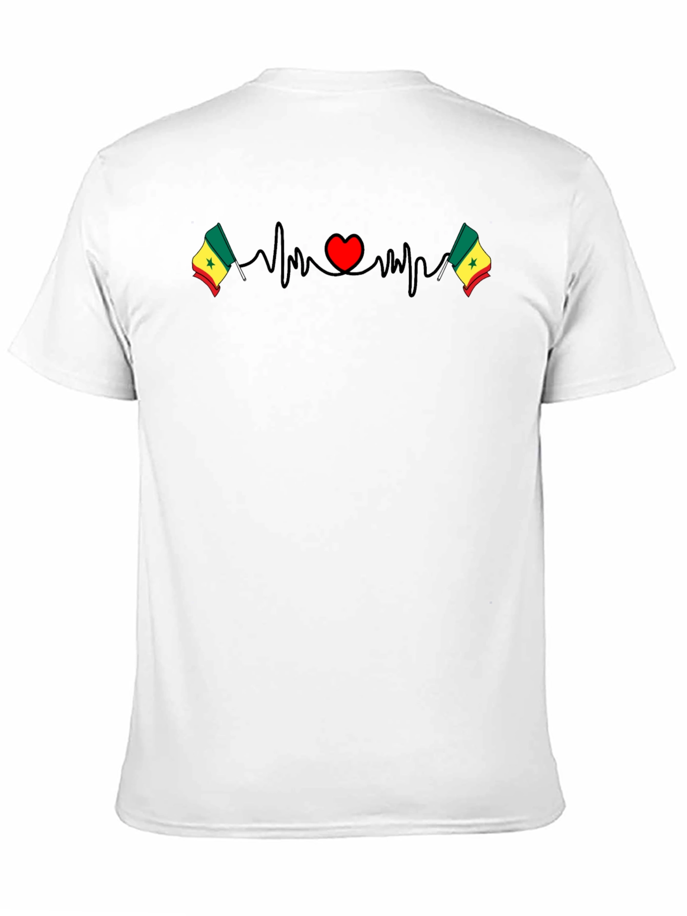 Senegal Flag Heartbeat T-Shirt