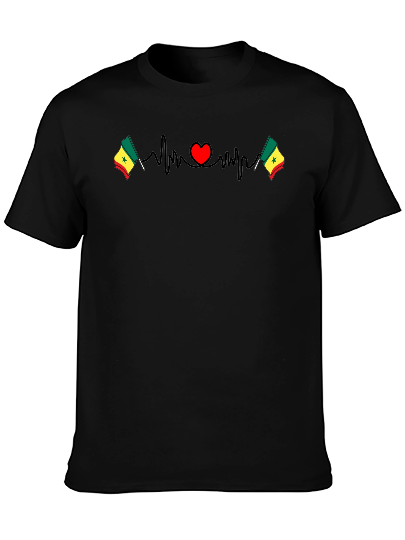 Senegal Flag Heartbeat T-Shirt