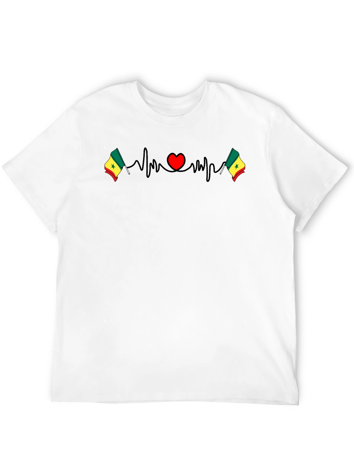 Senegal Flag Heartbeat T-Shirt
