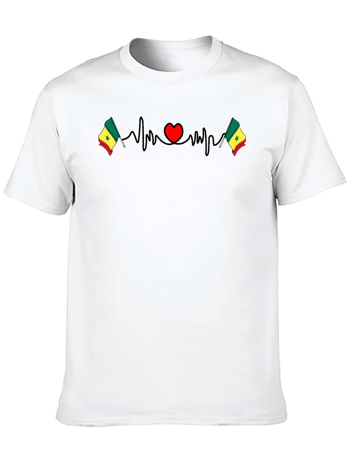 Senegal Flag Heartbeat T-Shirt