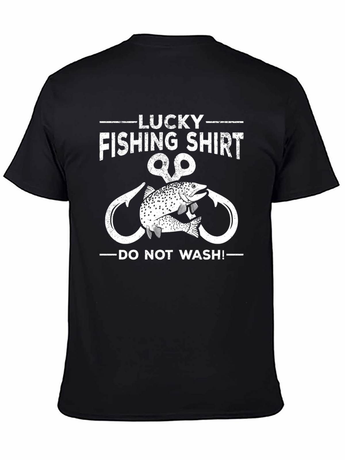Lucky Fishing Shirt - Mens Black Graphic Tee