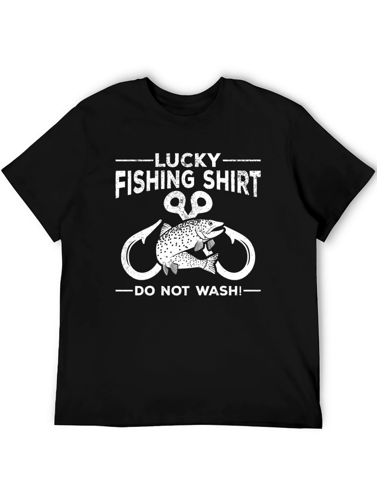 Lucky Fishing Shirt - Mens Black Graphic Tee
