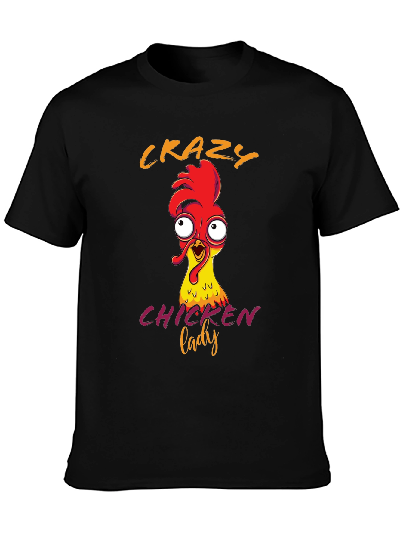 Crazy Chicken Lady Graphic T-Shirt