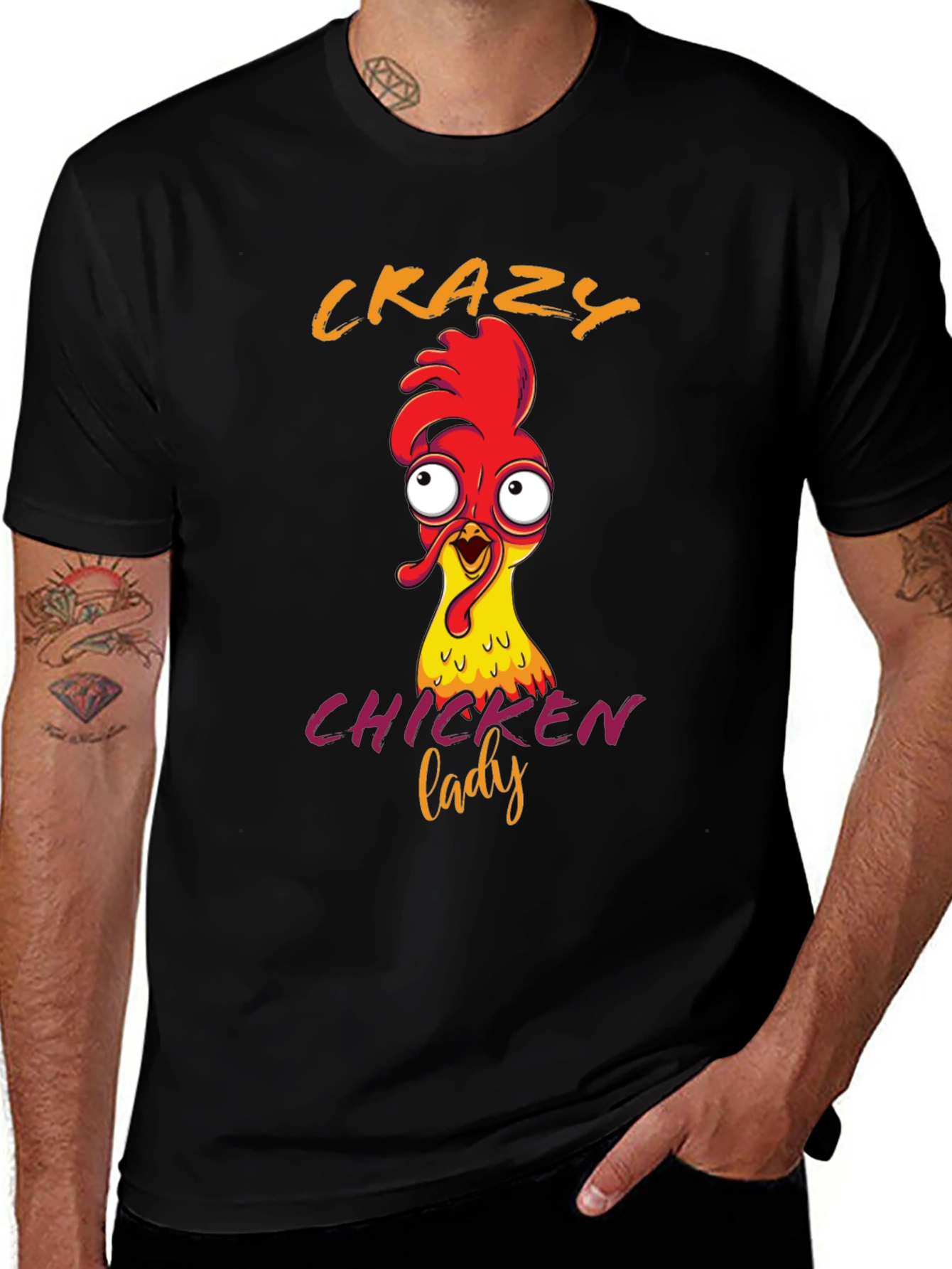 Crazy Chicken Lady Graphic T-Shirt
