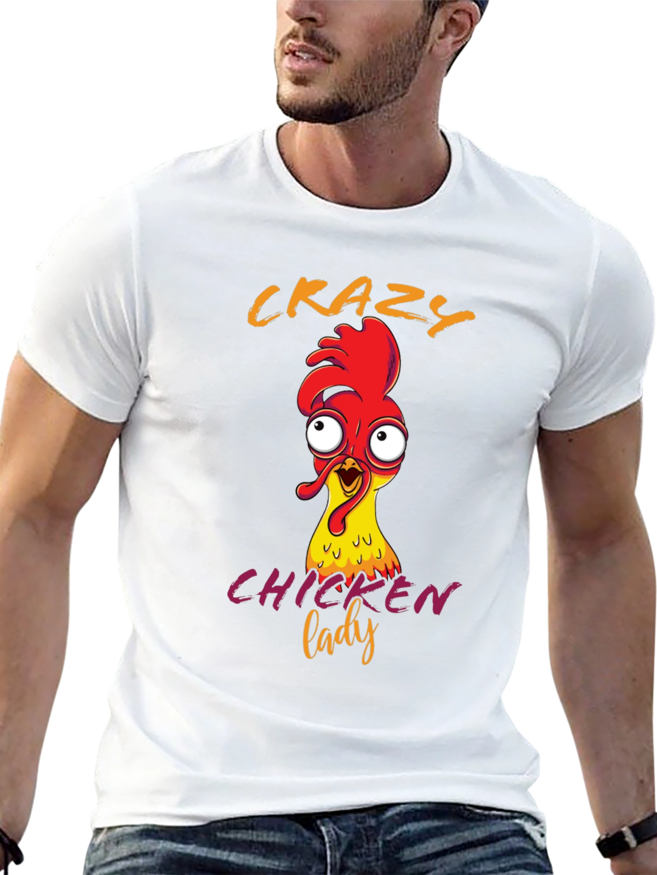Crazy Chicken Lady Graphic T-Shirt