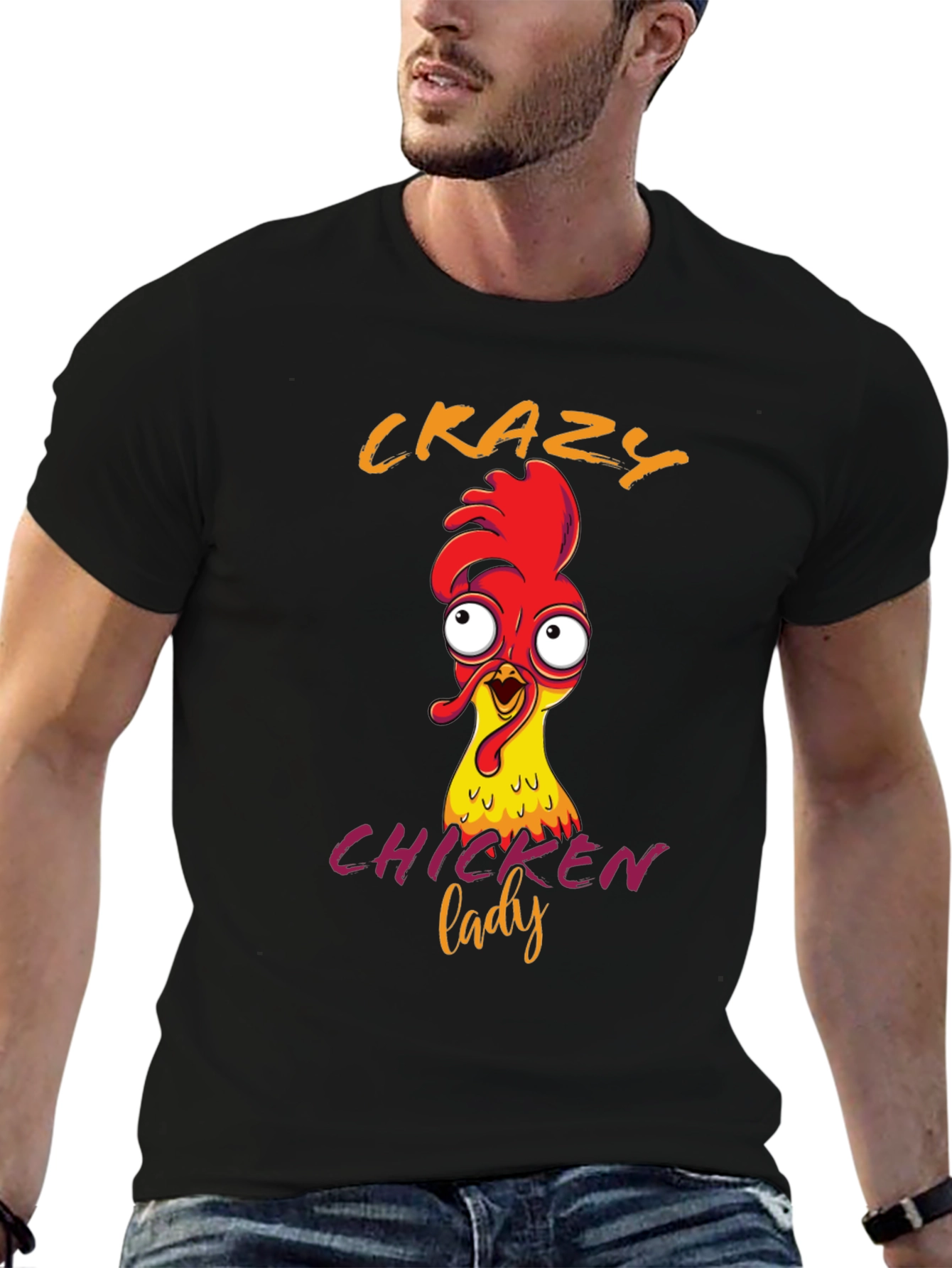 Crazy Chicken Lady Graphic T-Shirt