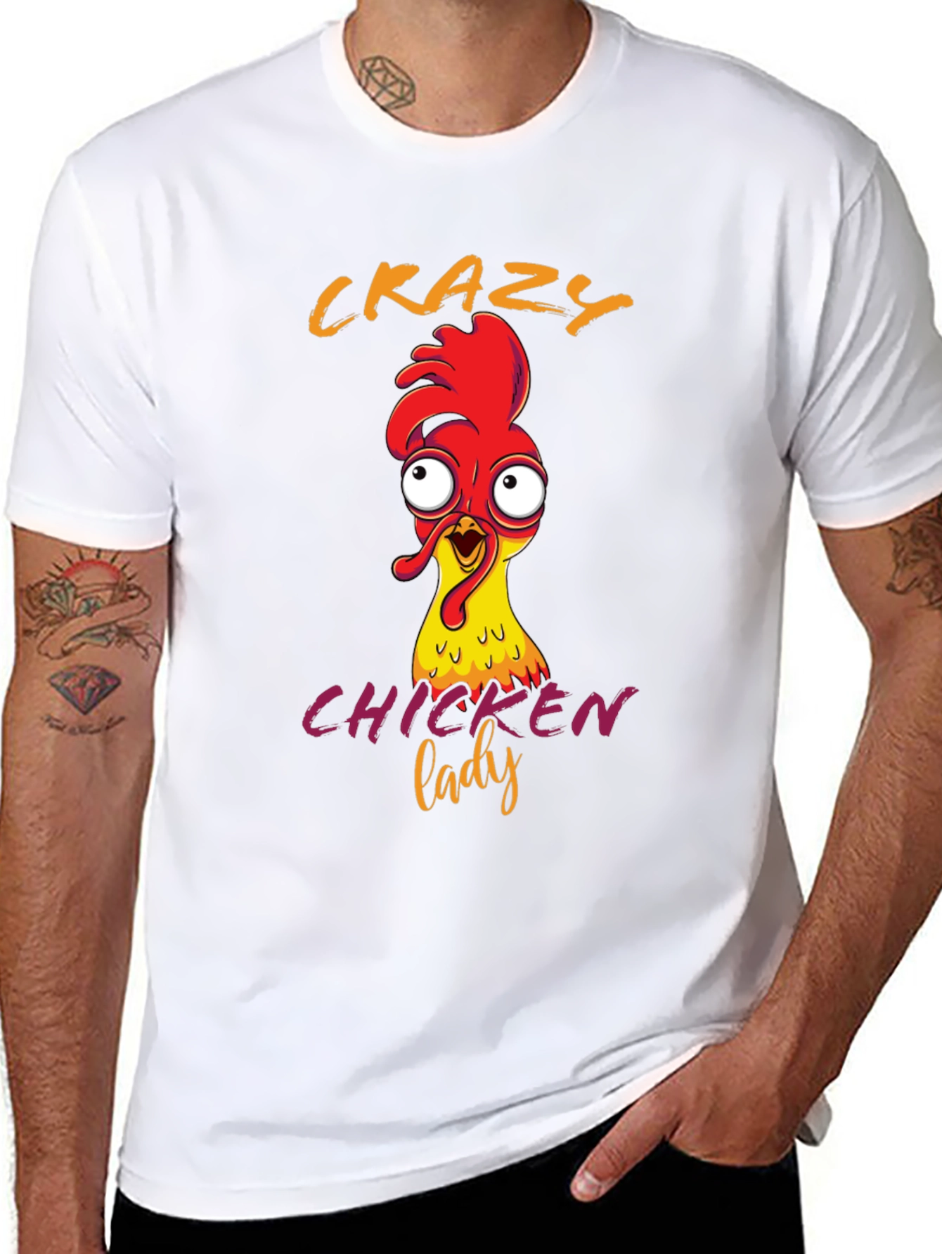 Crazy Chicken Lady Graphic T-Shirt