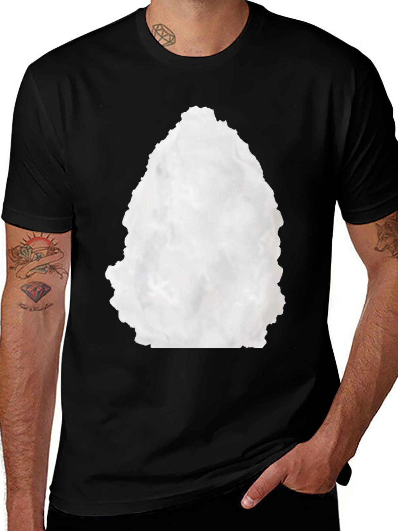 Abstract Graphic Black Crewneck T-Shirt