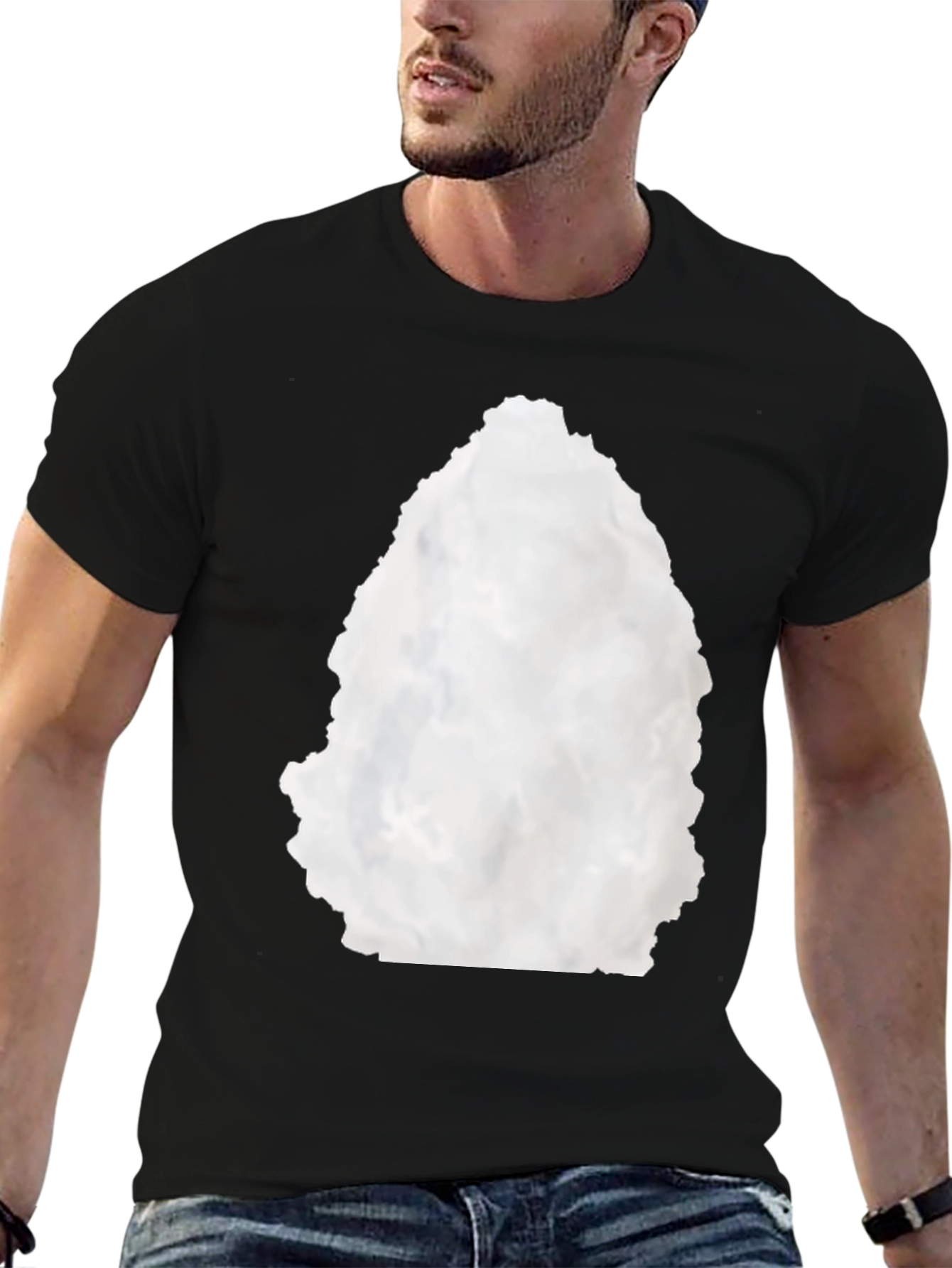 Abstract Graphic Black Crewneck T-Shirt