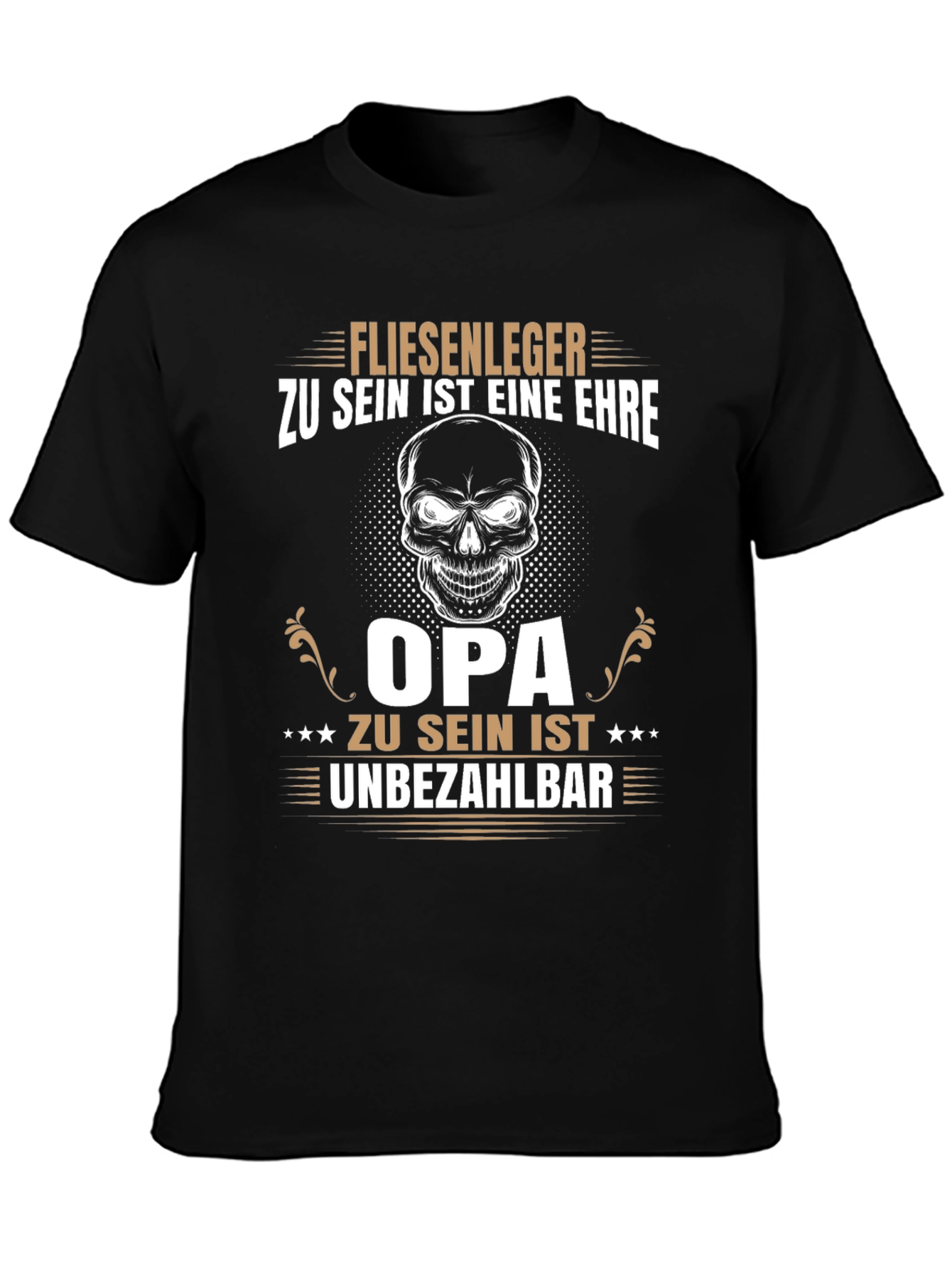 Tile Layer Grandpa Black T-Shirt
