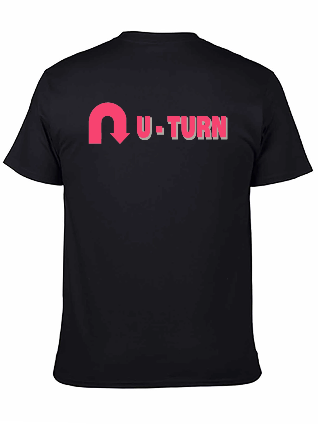 U-Turn Graphic Print Black T-Shirt