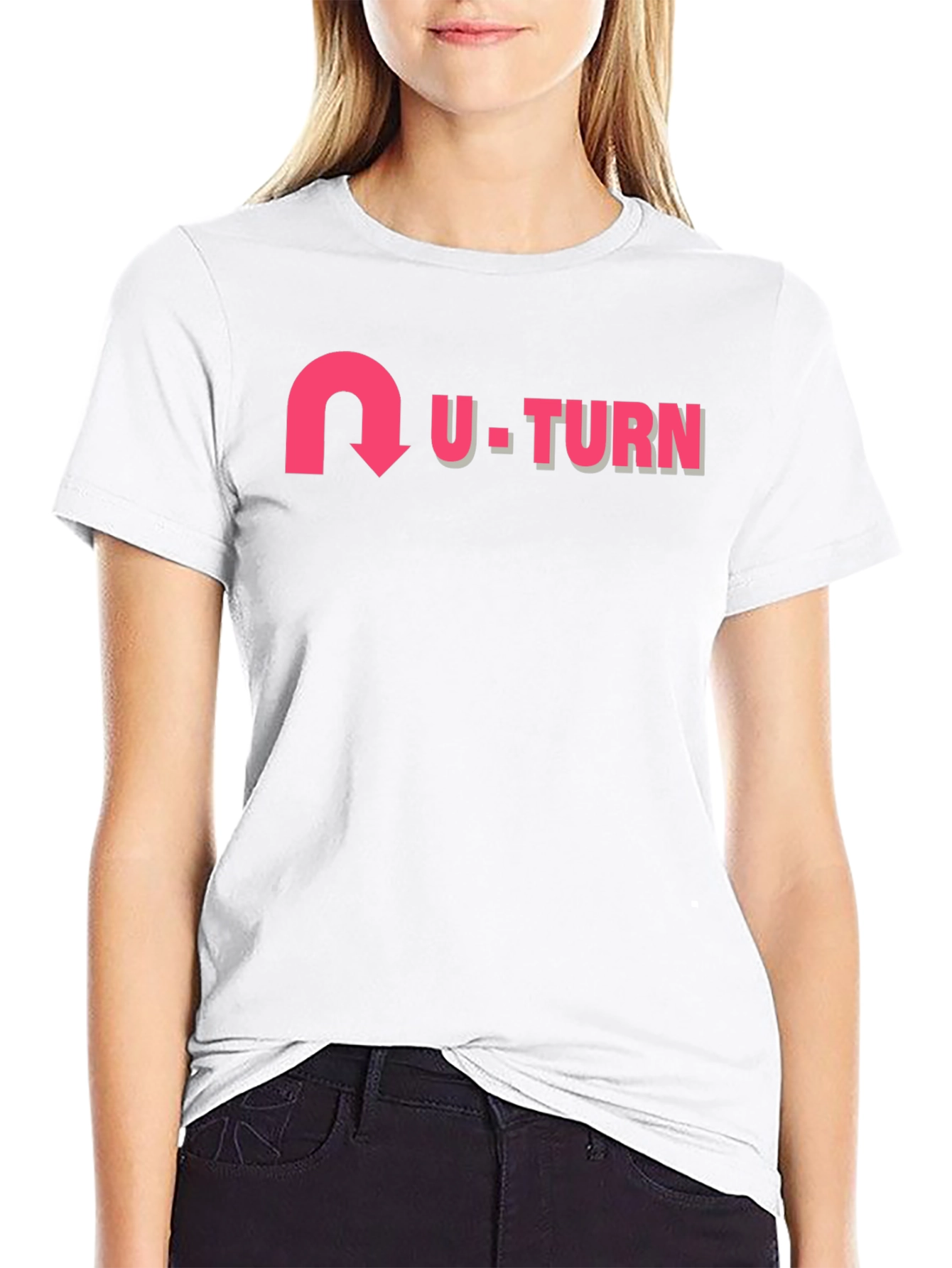 U-Turn Graphic Print Black T-Shirt