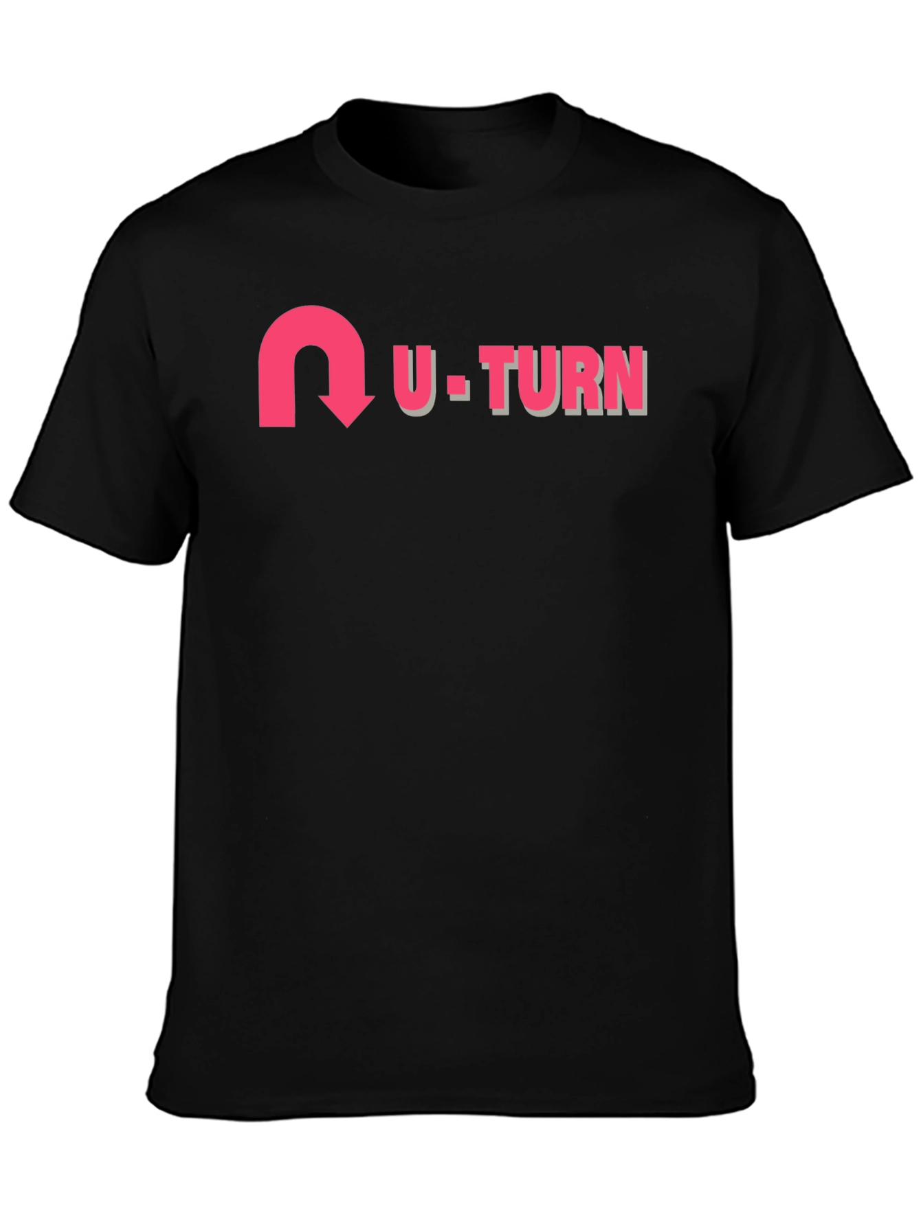 U-Turn Graphic Print Black T-Shirt