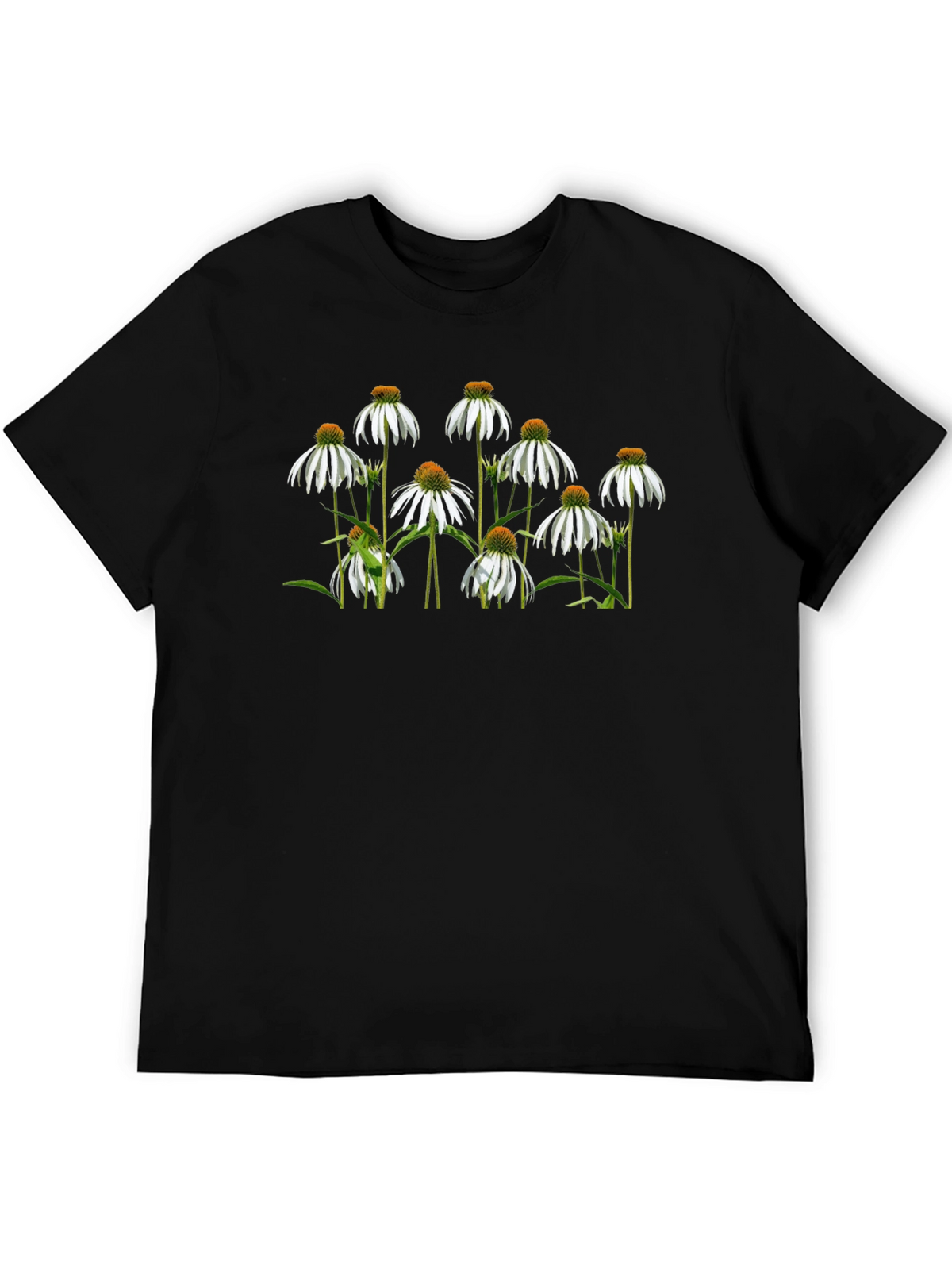 Floral Print Black T-Shirt: Elegant Style