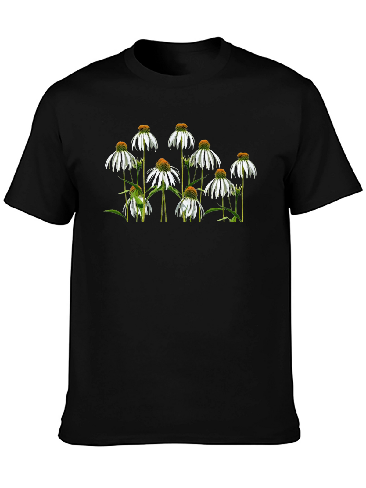 Floral Print Black T-Shirt: Elegant Style