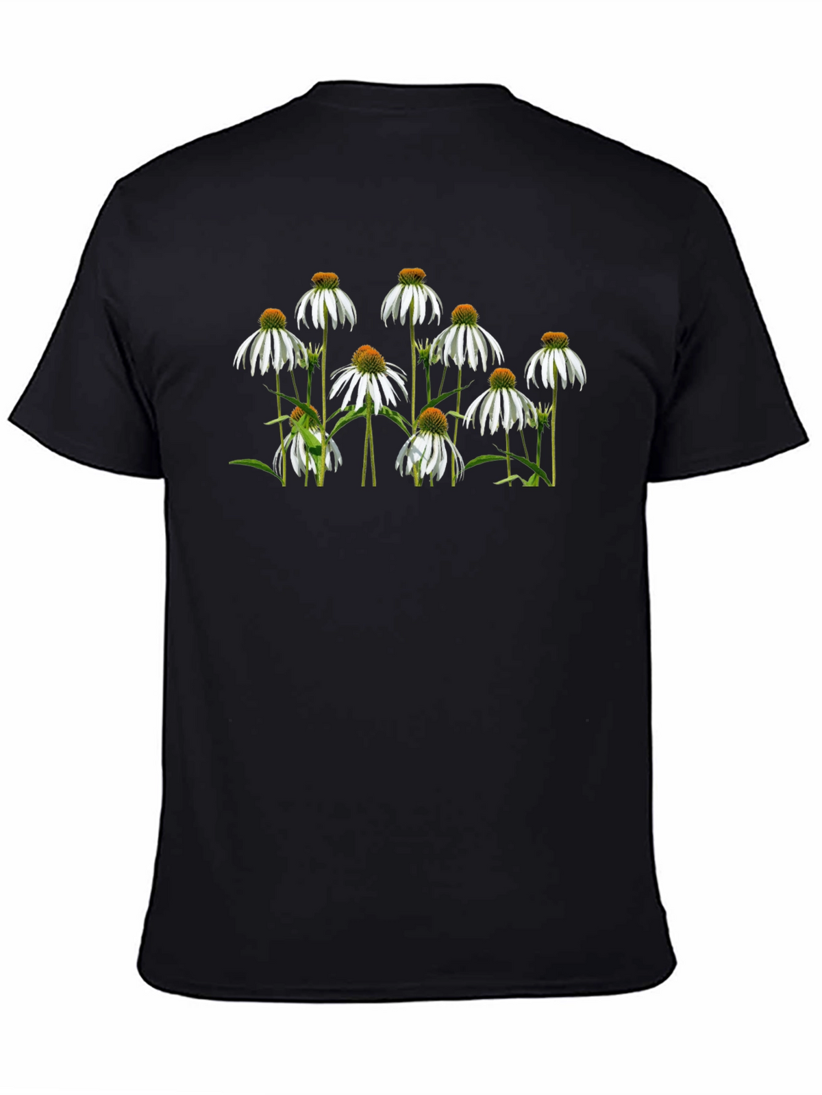 Floral Print Black T-Shirt: Elegant Style