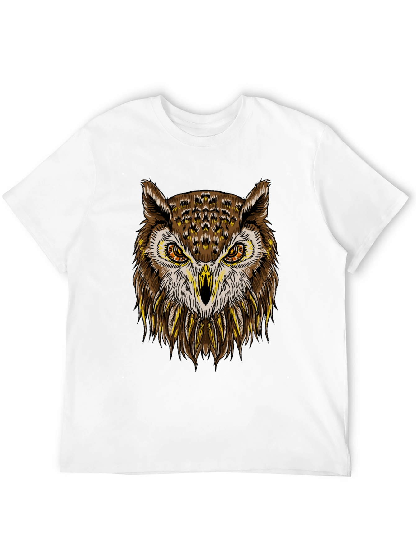 Cool Owl Graphic Print Crew Neck T-Shirt