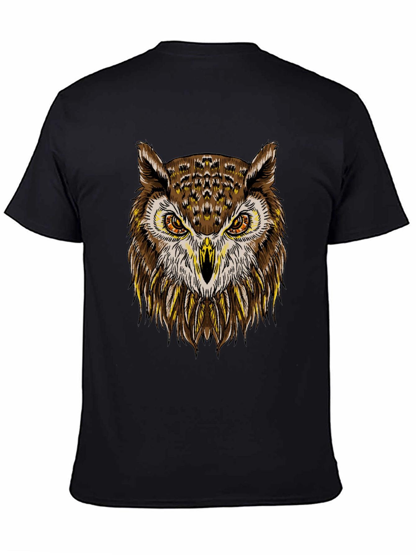 Cool Owl Graphic Print Crew Neck T-Shirt