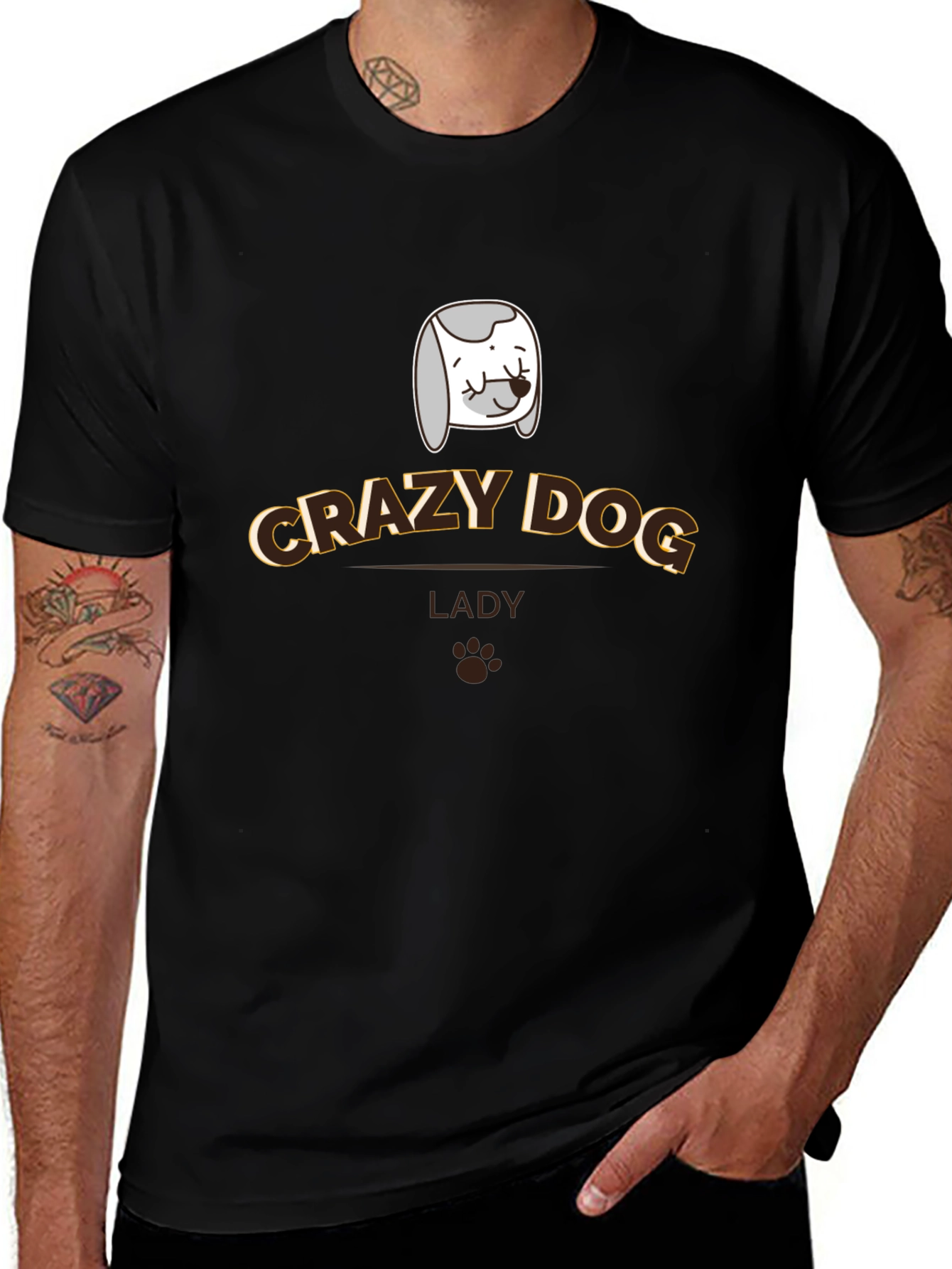 Crazy Dog Lady T-Shirt - Novelty Pet Lover Tee