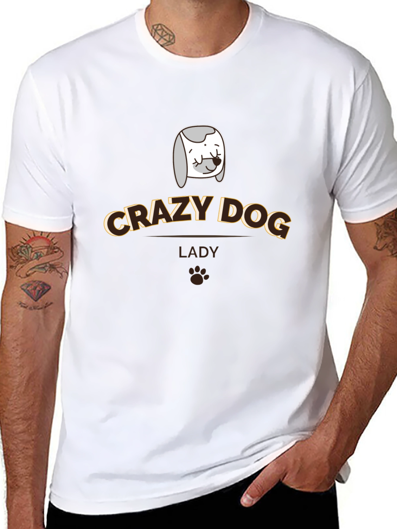 Crazy Dog Lady T-Shirt - Novelty Pet Lover Tee