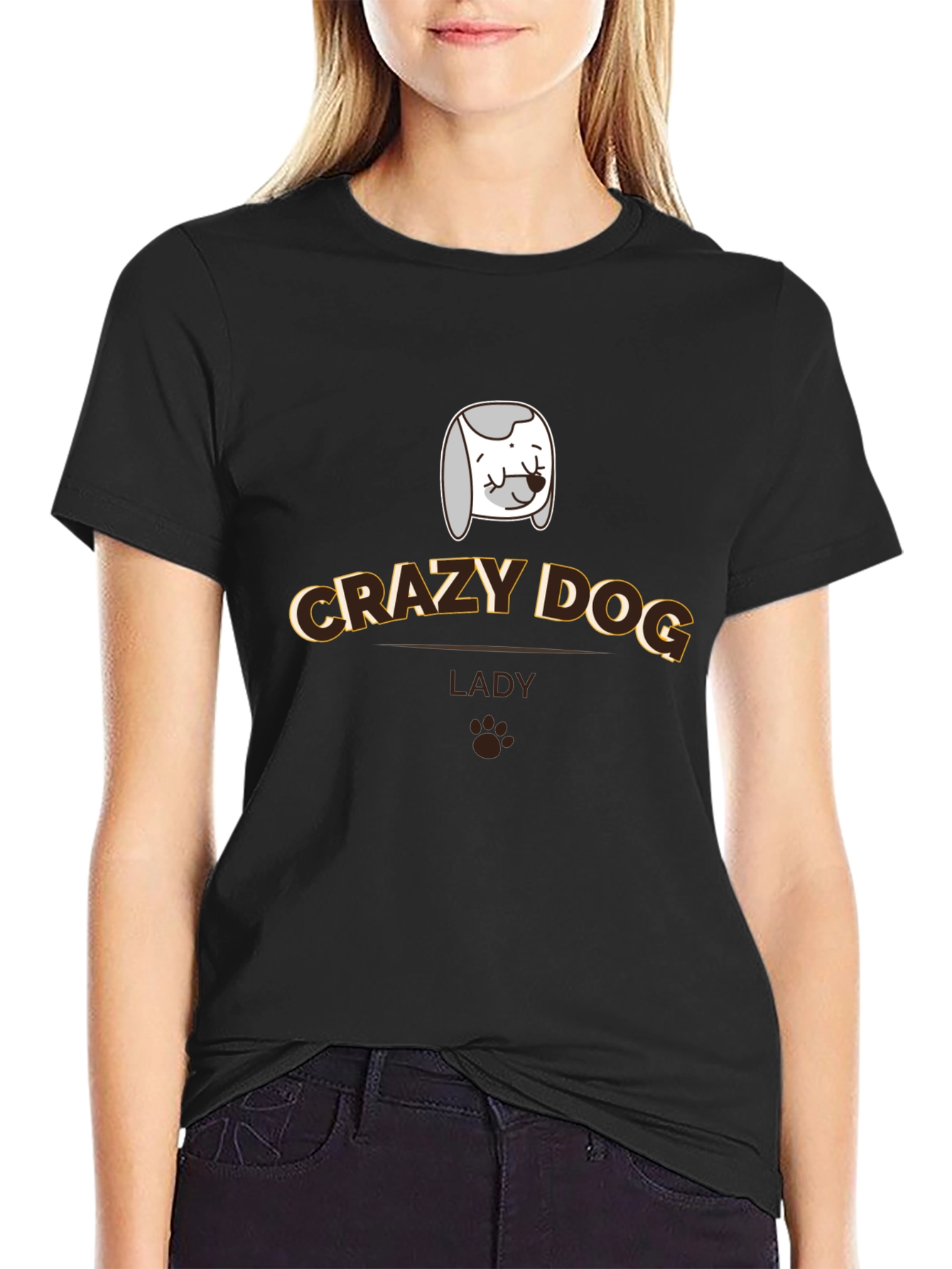 Crazy Dog Lady T-Shirt - Novelty Pet Lover Tee