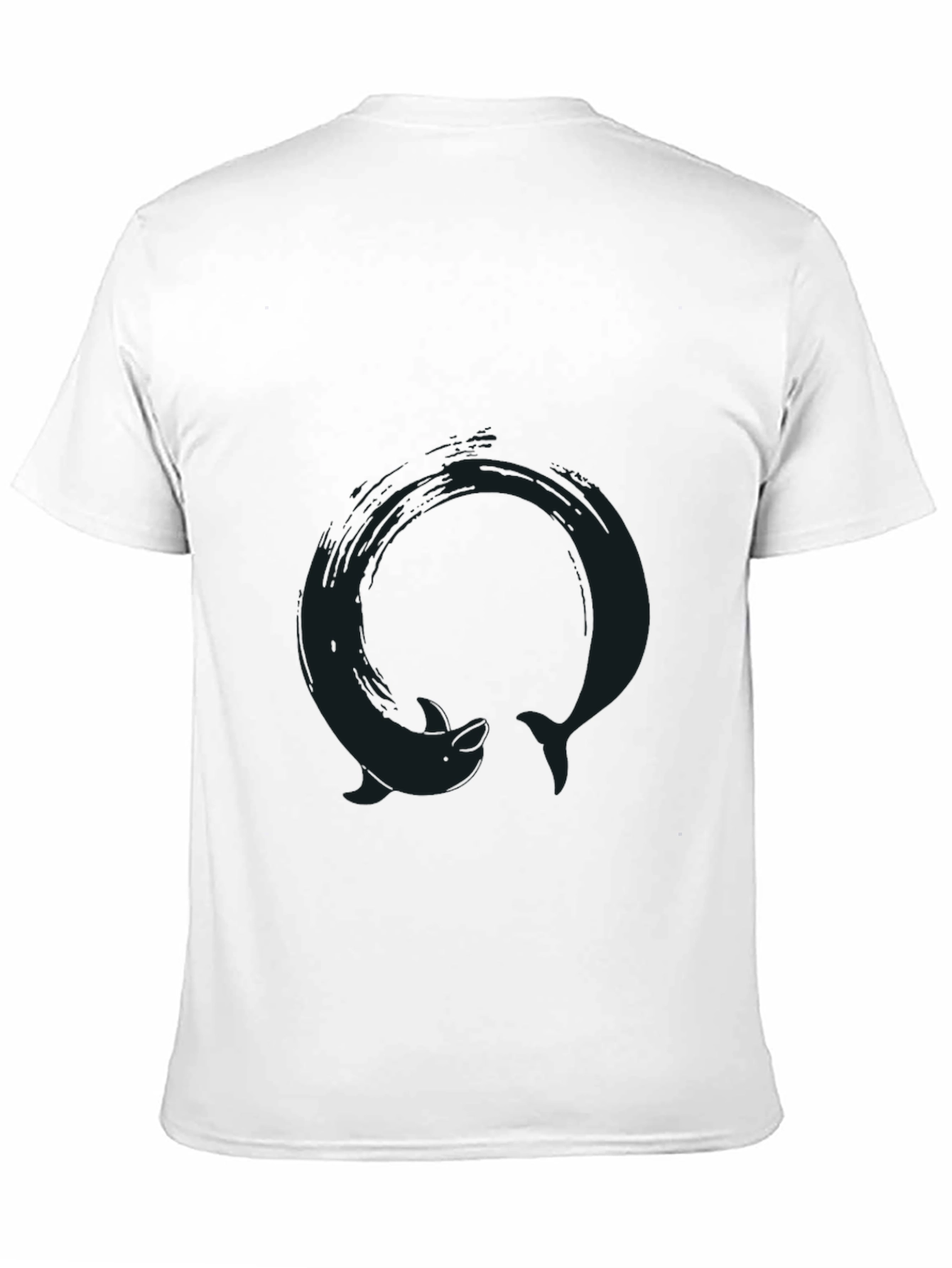 Black T-Shirt with Dolphin Circle Graphic