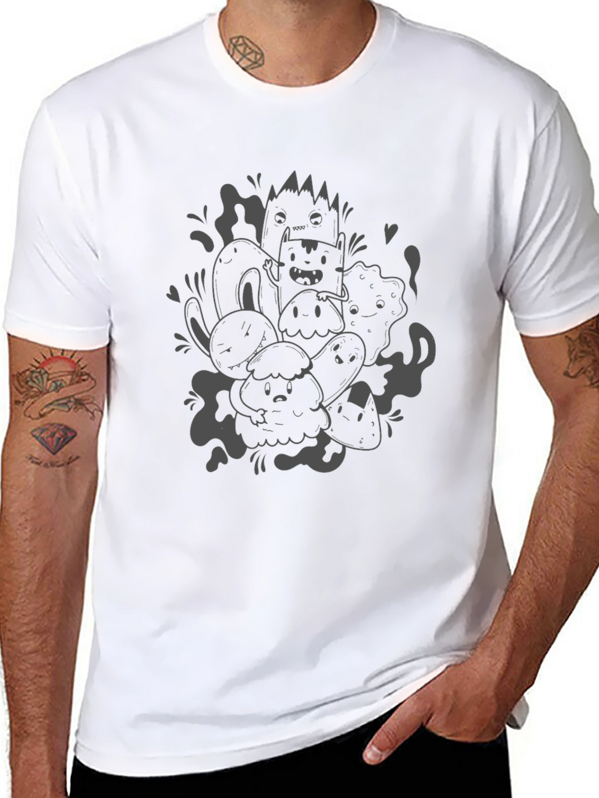 Fun Doodle Art Black T-Shirt