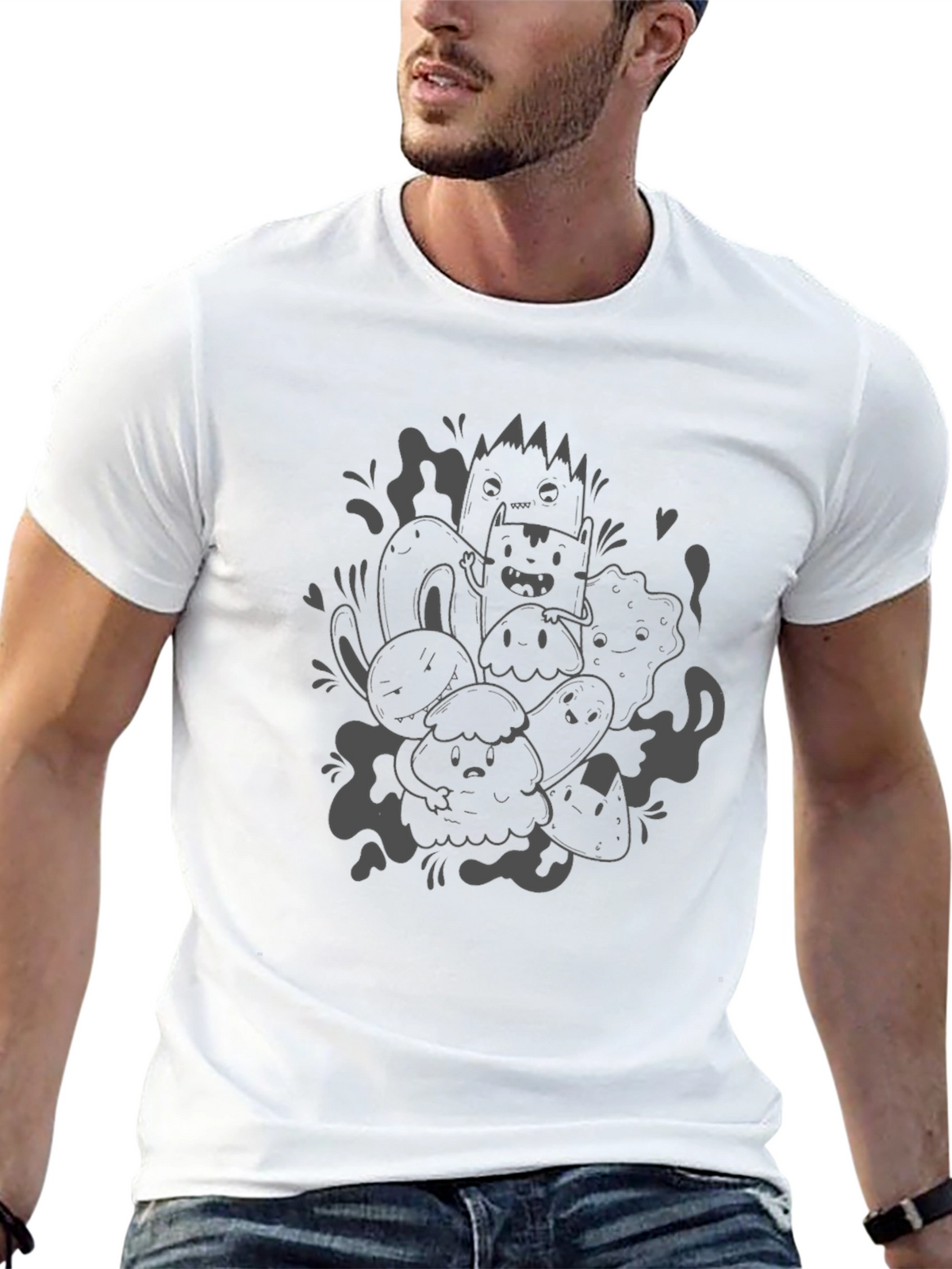 Fun Doodle Art Black T-Shirt