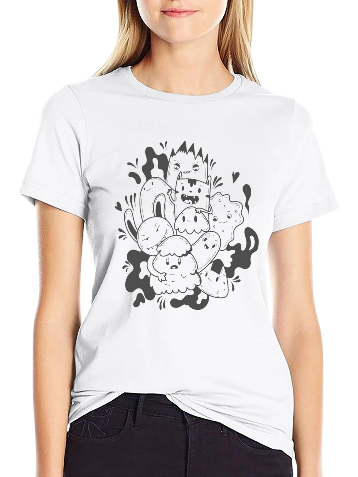 Fun Doodle Art Black T-Shirt