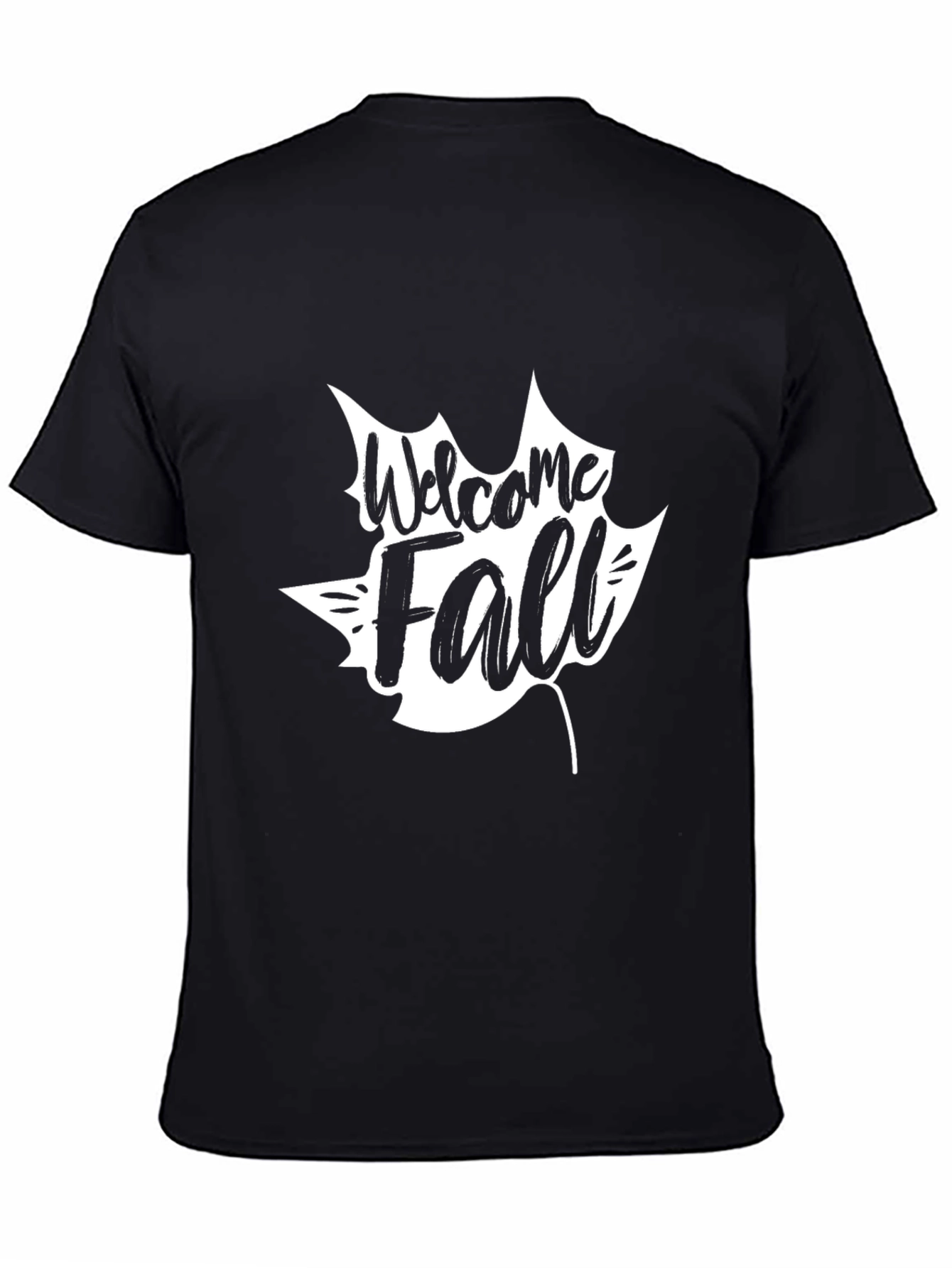 Welcome Fall Graphic Tee - Black Cotton Casual T-Shirt