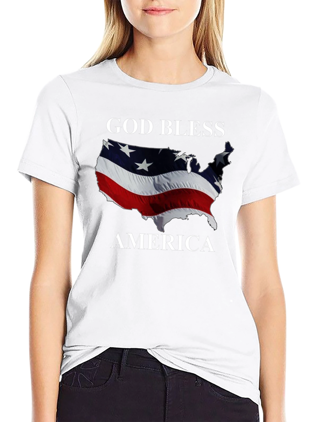 God Bless America Patriotic Graphic T-Shirt