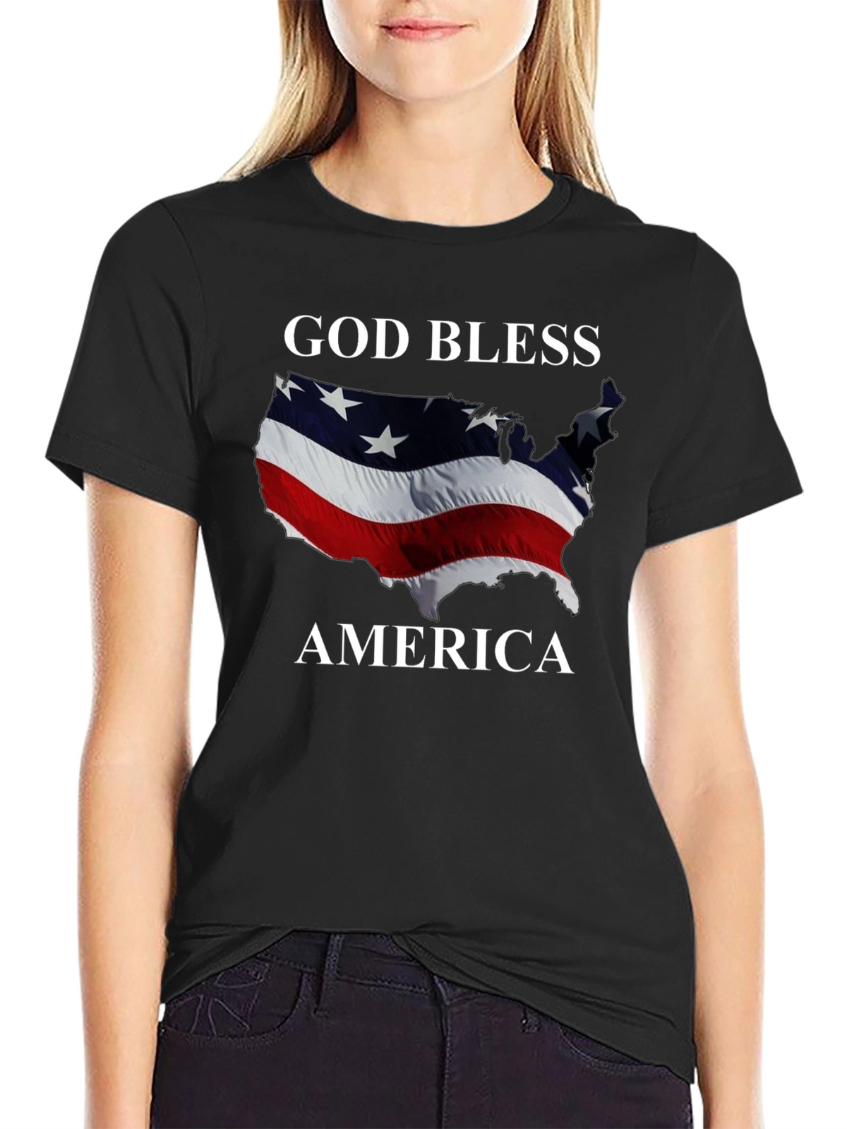 God Bless America Patriotic Graphic T-Shirt
