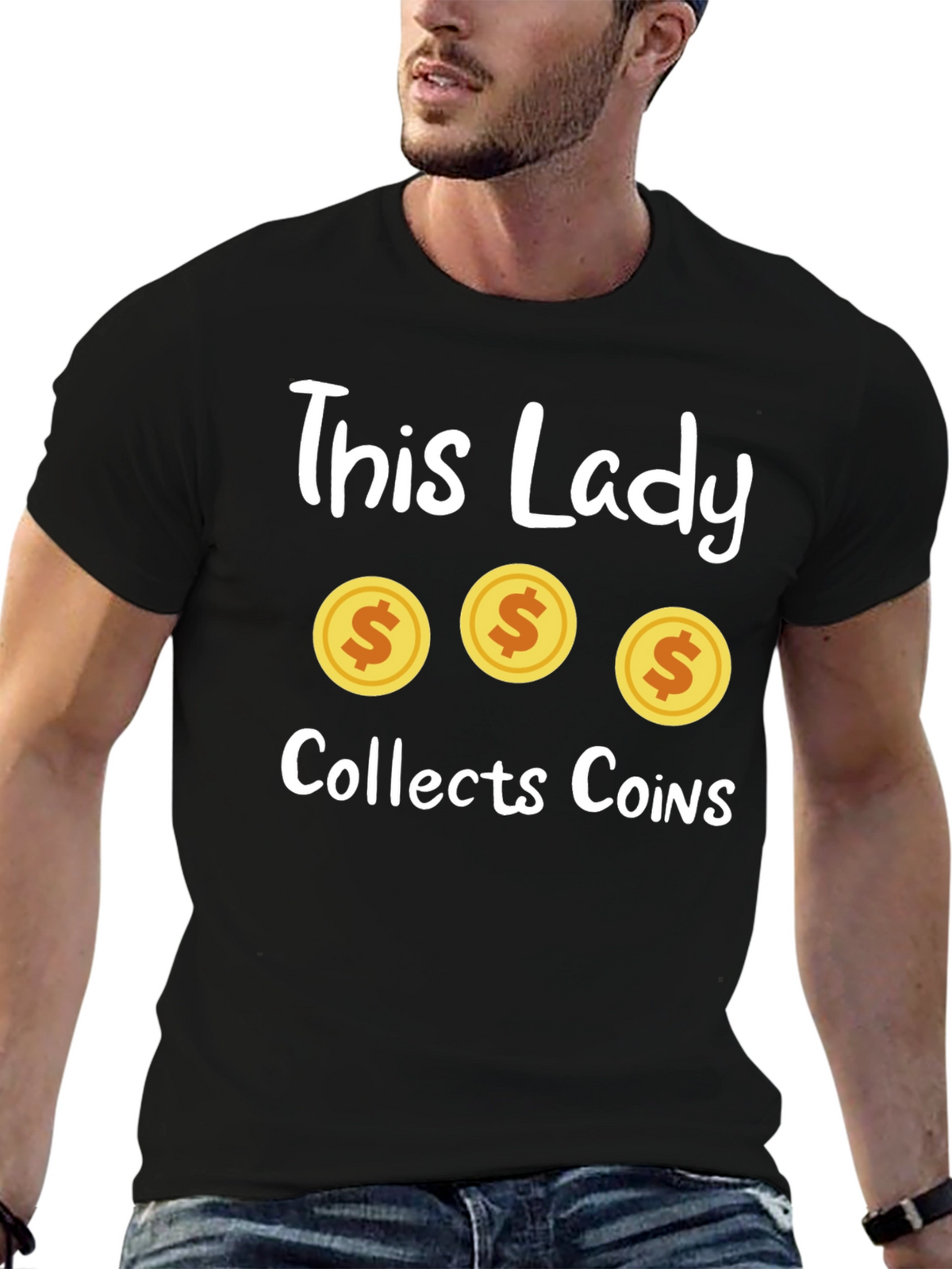 This Lady Collects Coins Graphic T-Shirt