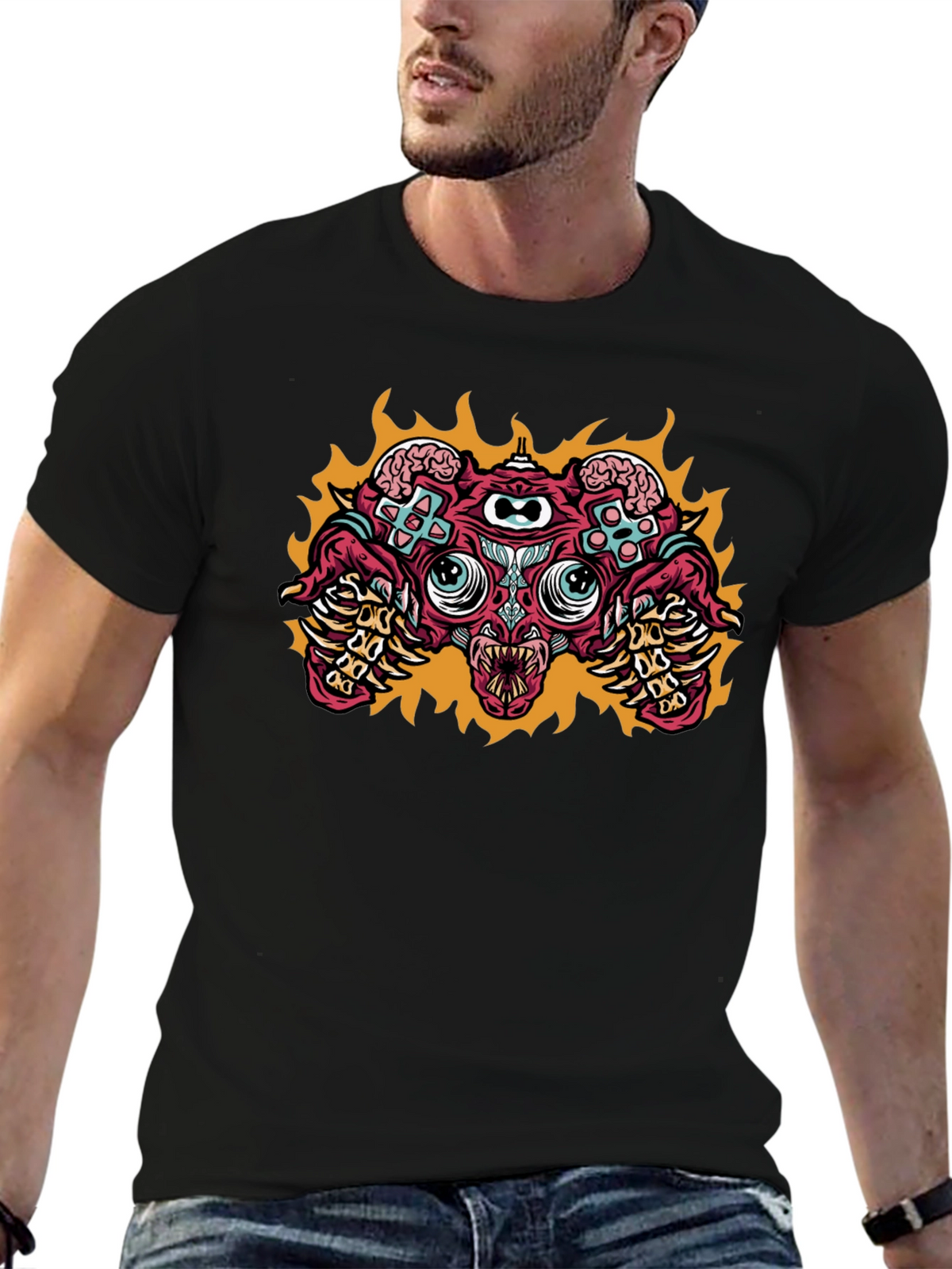 Gaming Controller Monster Graphic T-Shirt
