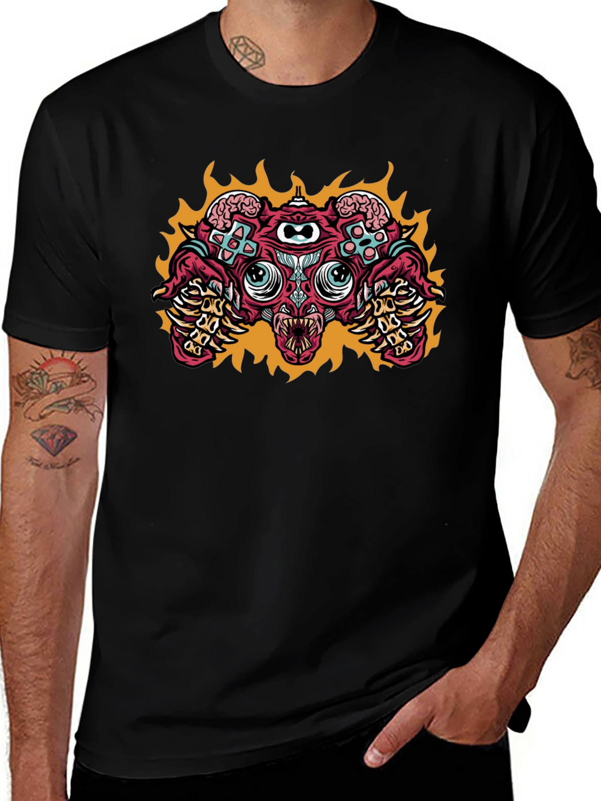 Gaming Controller Monster Graphic T-Shirt