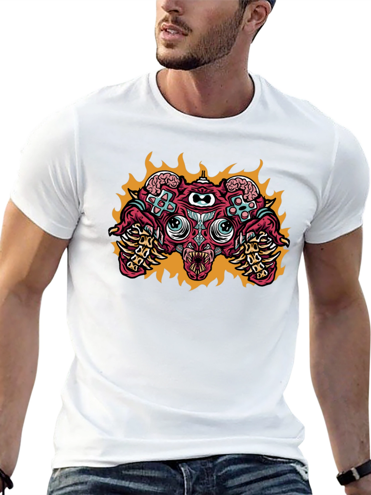 Gaming Controller Monster Graphic T-Shirt