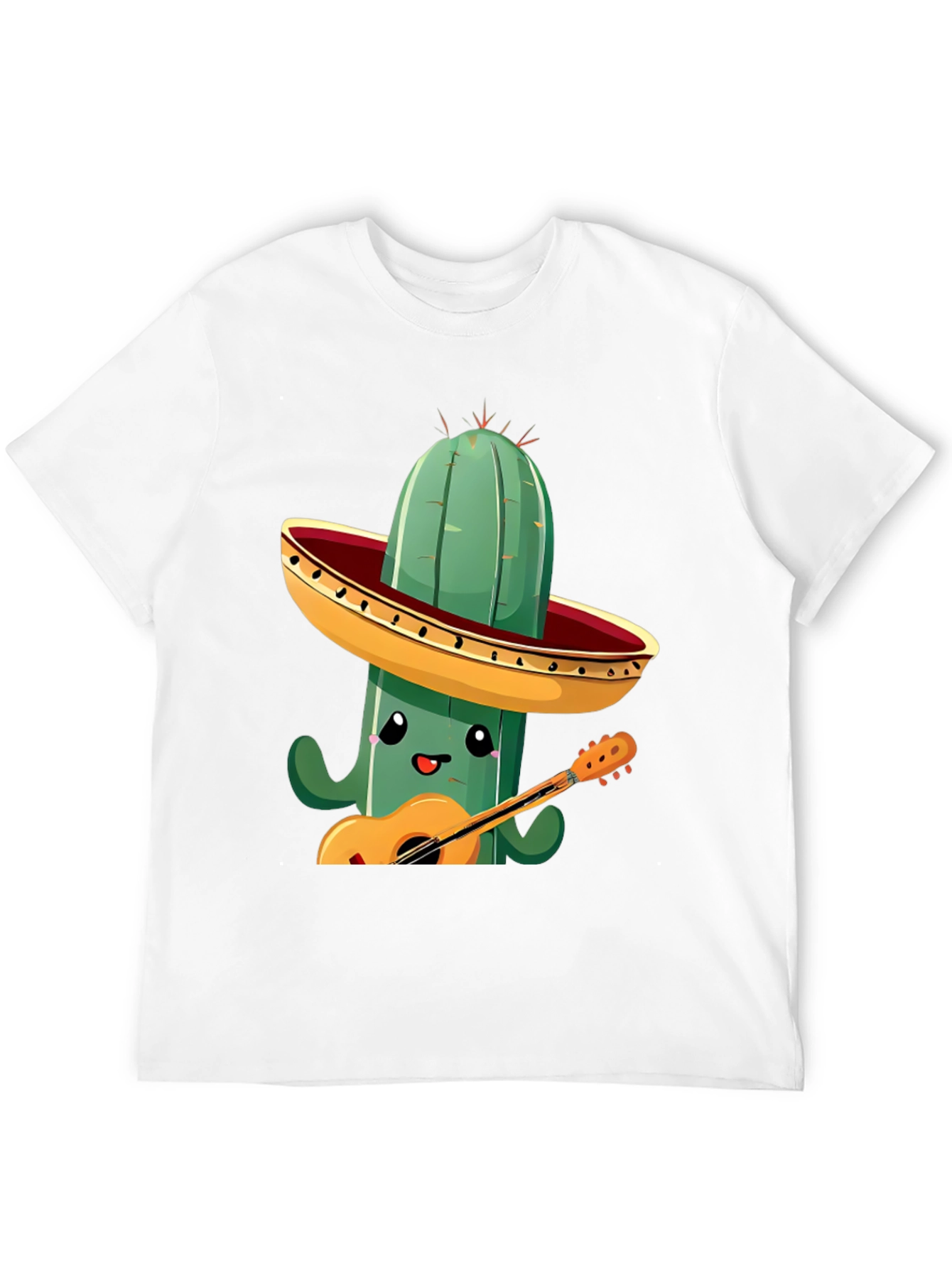 Cactus Musician Graphic Tee - Black Cotton T-Shirt