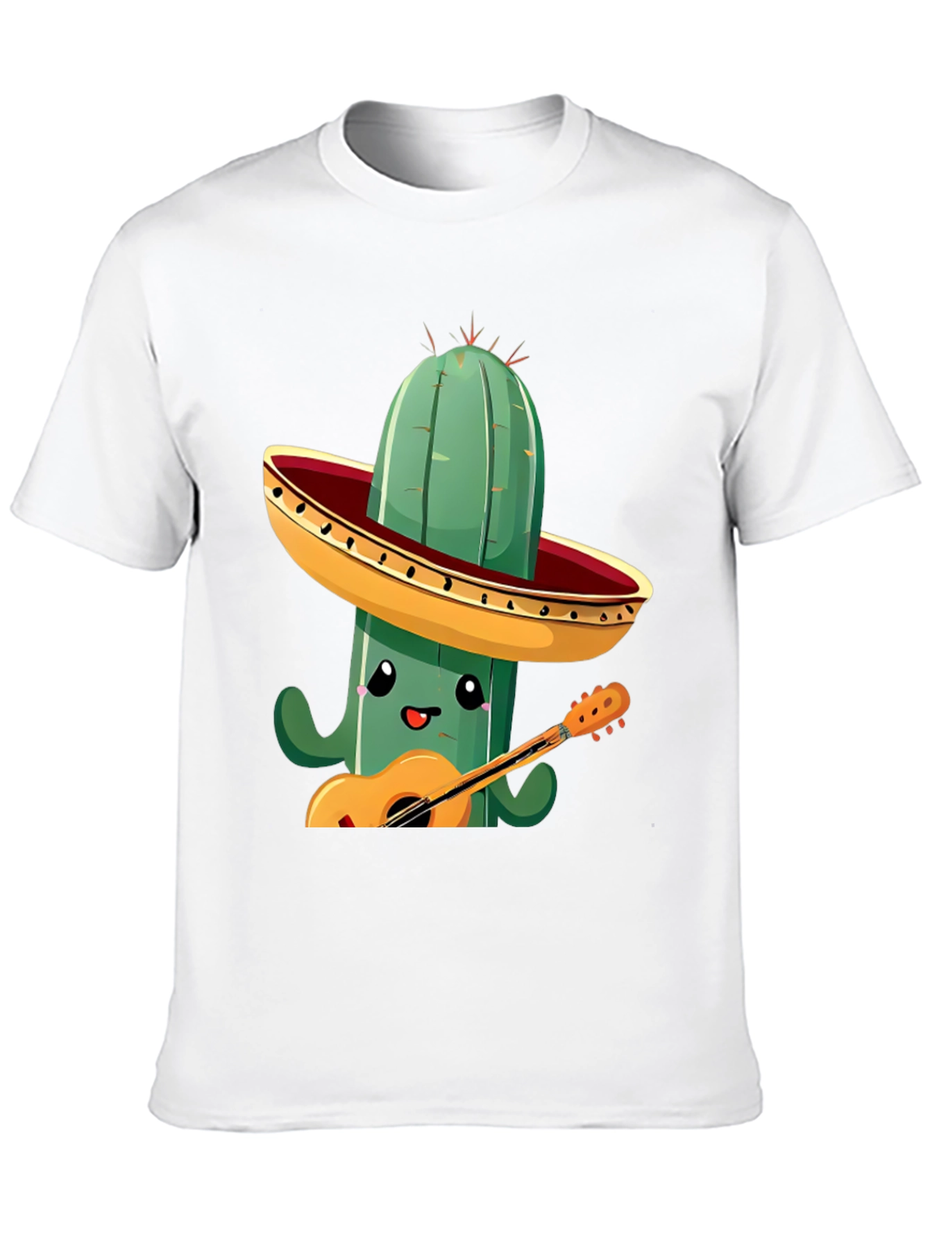 Cactus Musician Graphic Tee - Black Cotton T-Shirt
