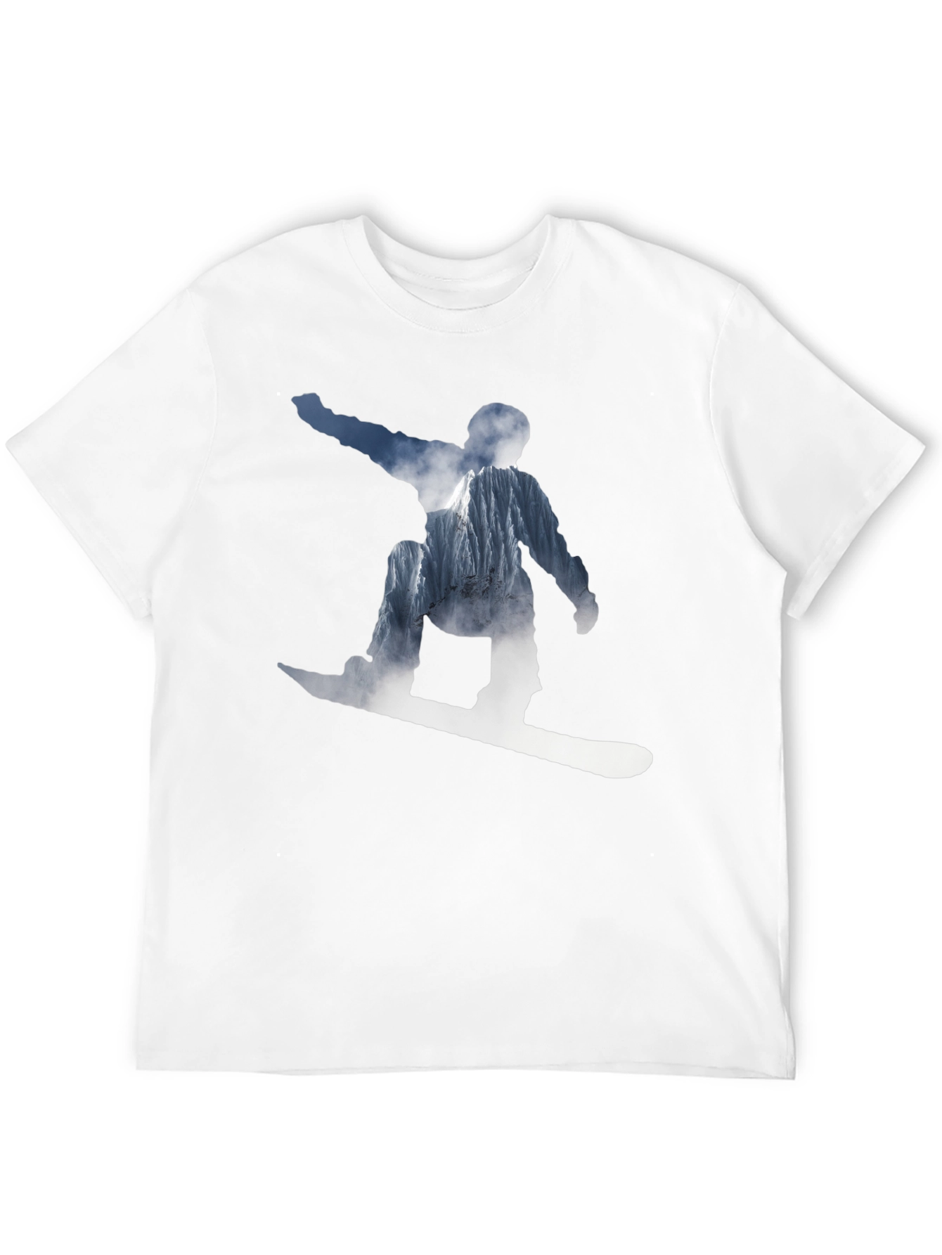 Snowboarder Mountain Graphic T-Shirt - Black