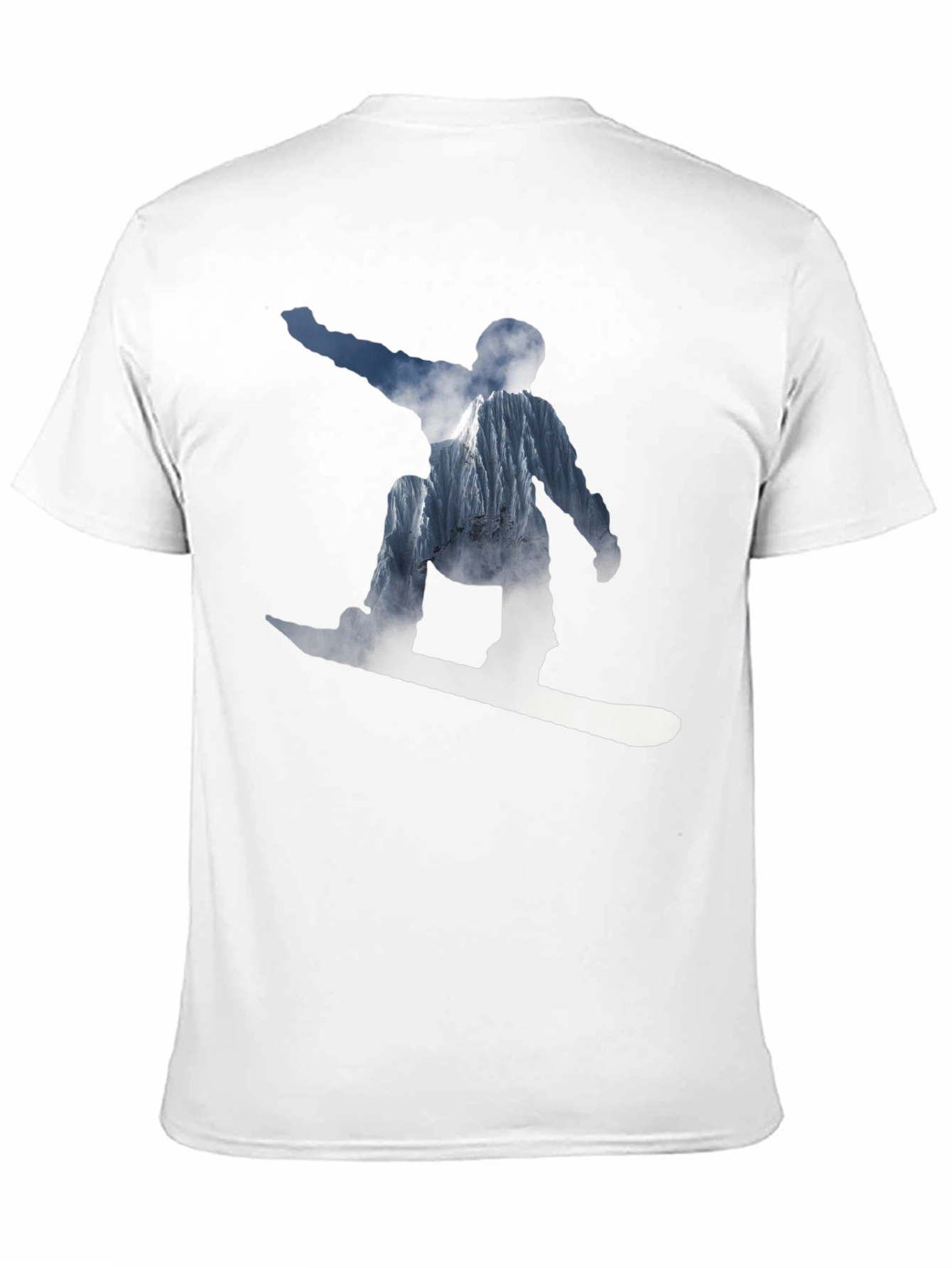 Snowboarder Mountain Graphic T-Shirt - Black