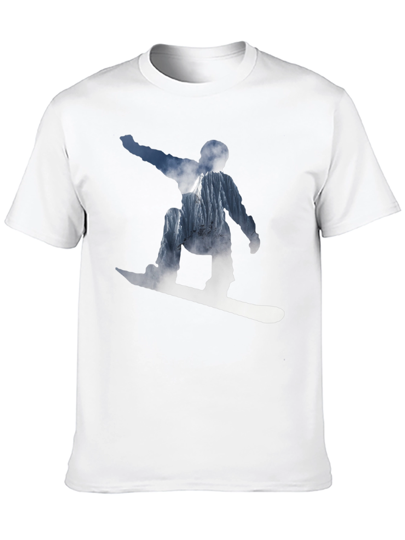 Snowboarder Mountain Graphic T-Shirt - Black