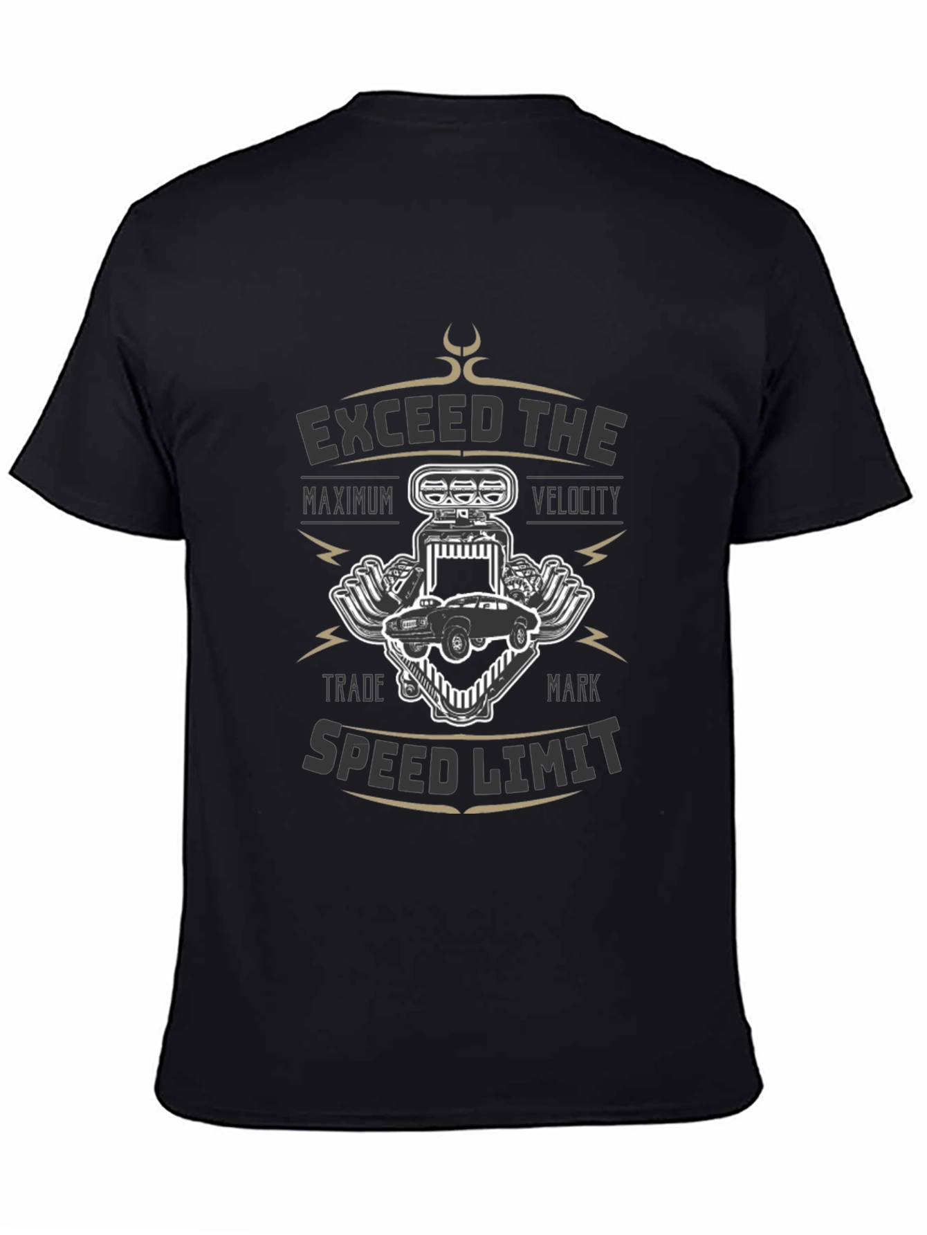 Exceed Speed Limit Black Graphic Tee